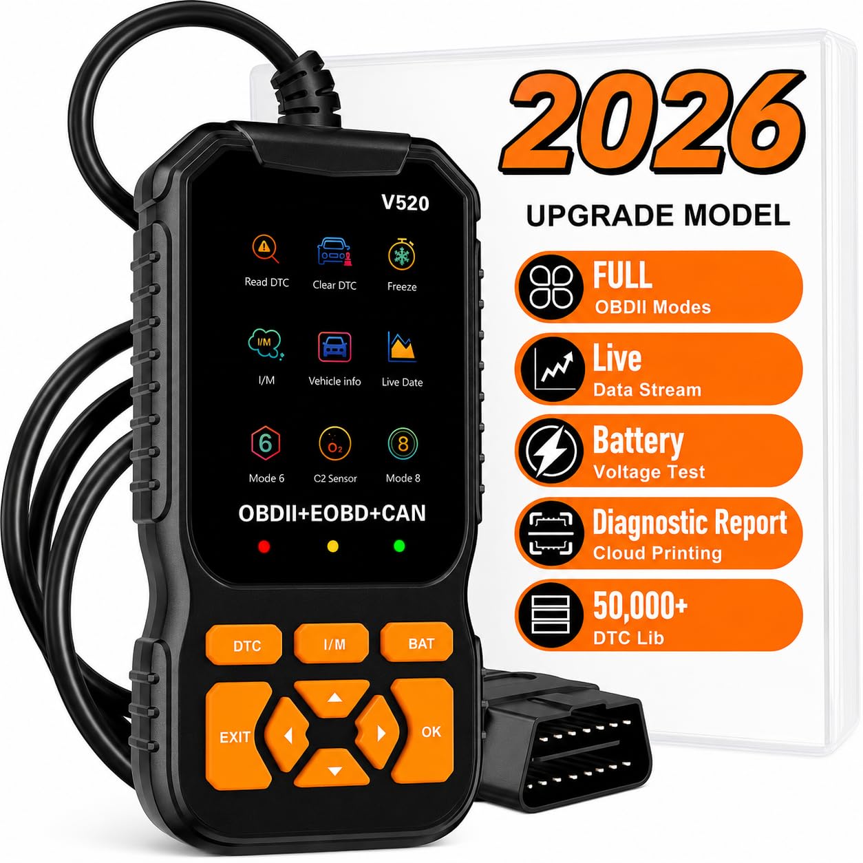 Amazon.co.jp: V520 OBD2診断スキャナーツール - 素早くエンジン