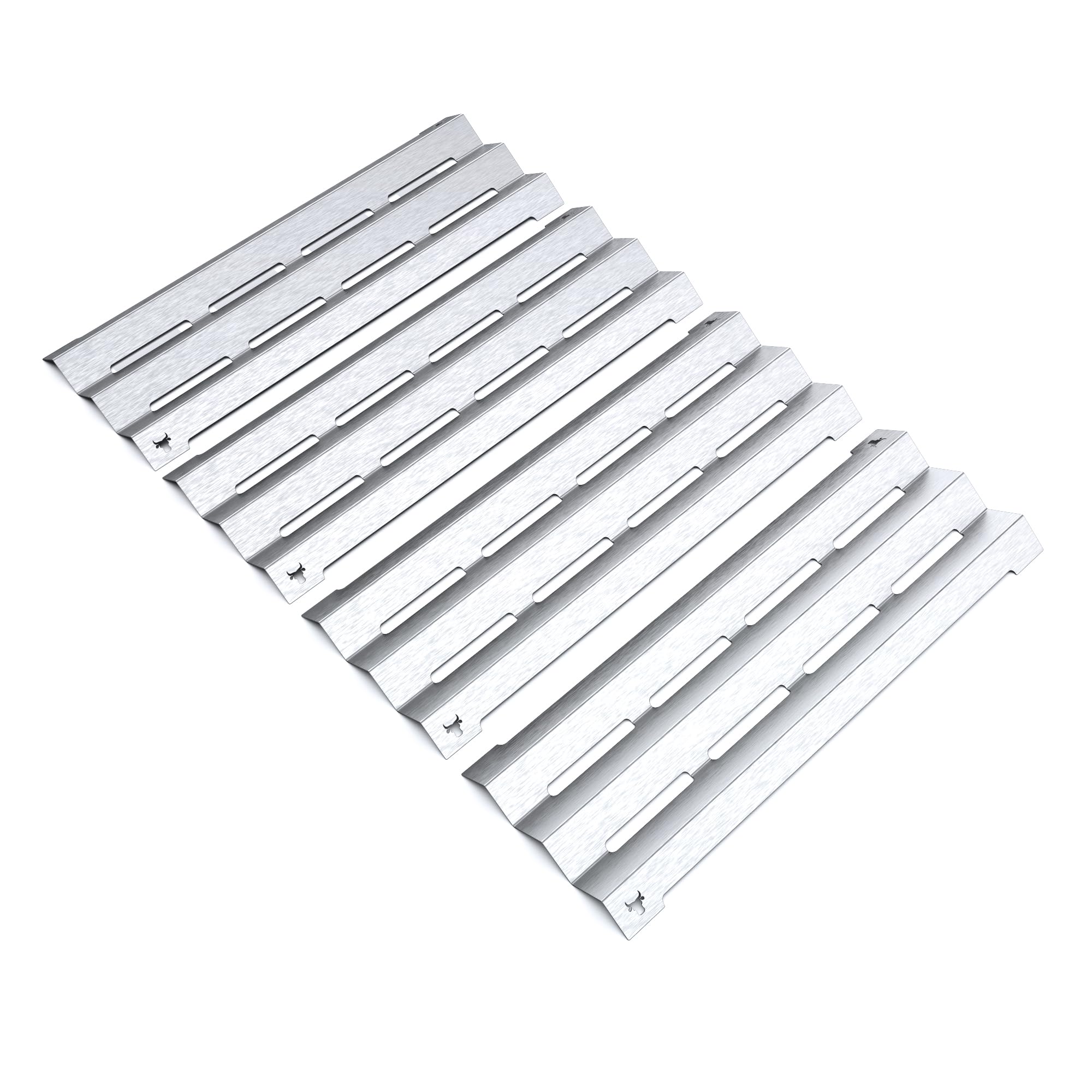 tuning-art GA20 Gasgrill Brennerabdeckung Edelstahl kompatibel mit Napoleon LEX485 | LEX605 | LEX730 | Brennerschutz | Passgenau, Farbe:4er Set Matt Bulle