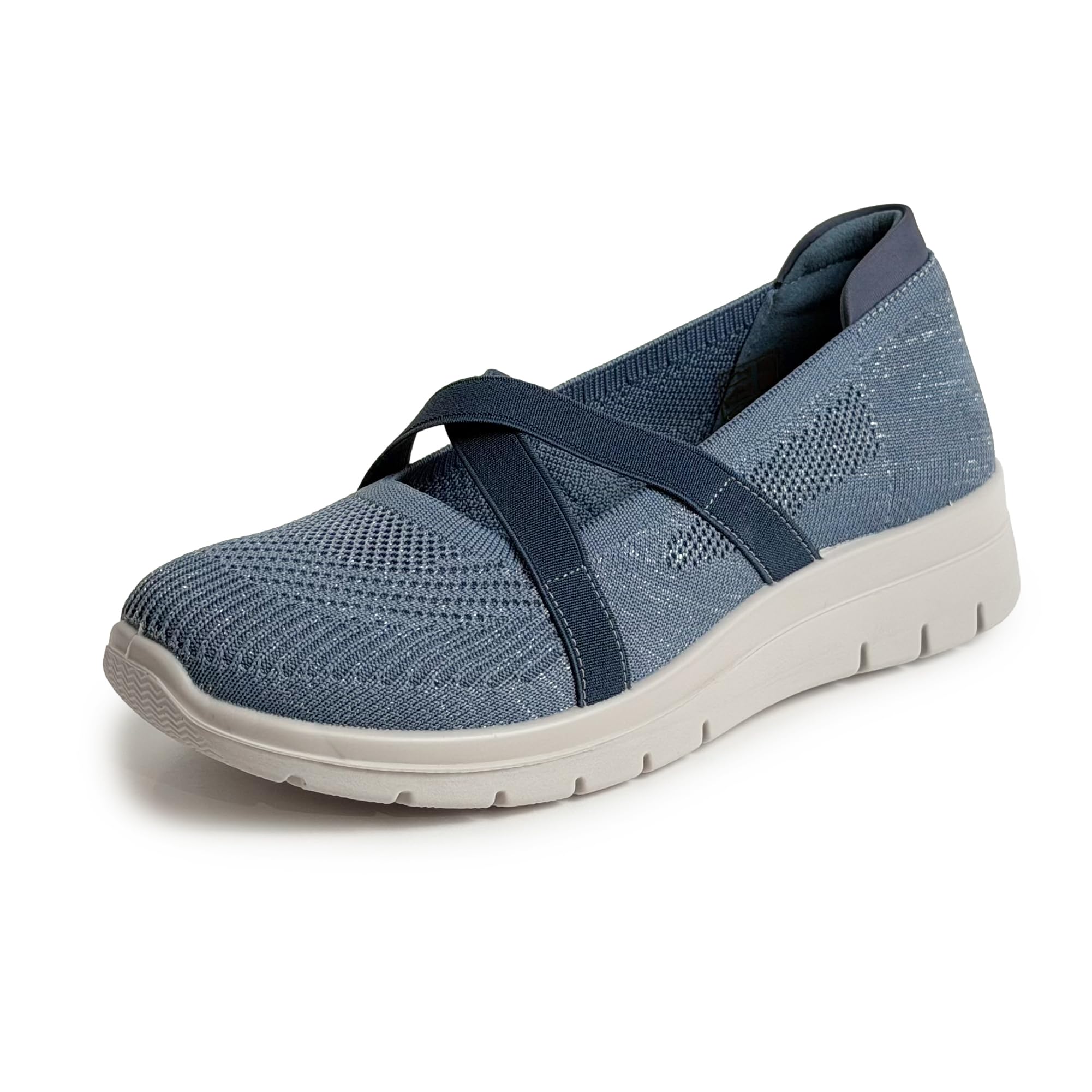 Scarpe Donna Slip On Leggere Traspiranti con Fascia Elastico Incrociata Scarpe da Ginnastica Casual per Camminata Lavoro Viaggio