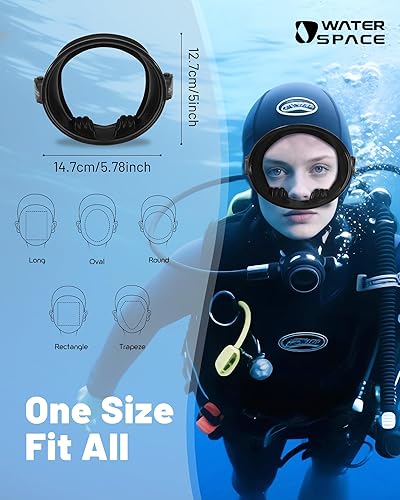 Miniatura 7 de Diving Mask for Youth Adults Men Women Oval Tempered Glass Lens 180 Clear View Snorkeling Swimming