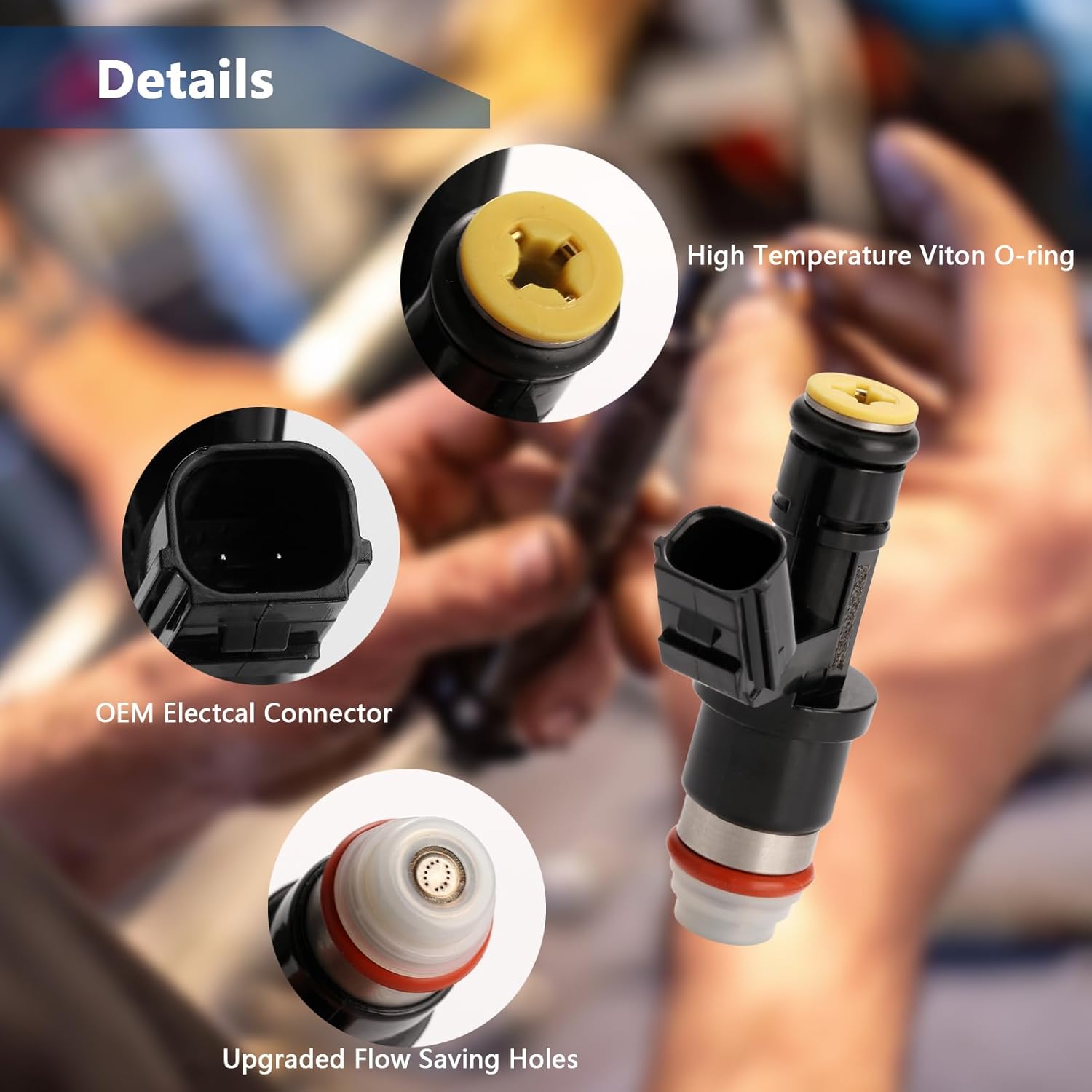 Set of 4 Fuel Injectors - Compatible with Honda CR-V 2010-2011 Civic 2013-2015 Accord 2008-2012 Acura TSX 2009-2014 ILX 2013-2015 L4 2.4L - Replaces FJ1046 16450-R40-Y01