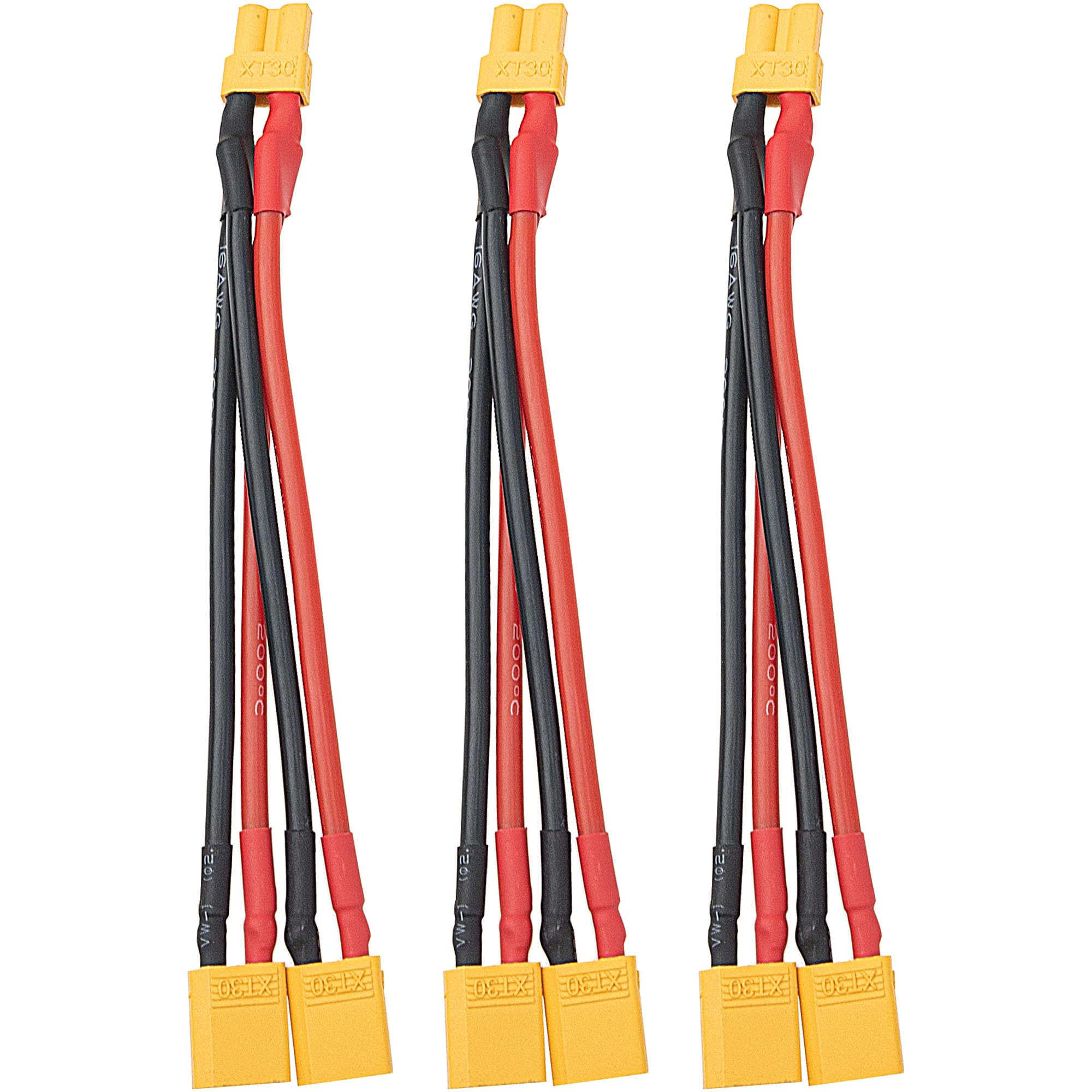 Lot De 2 Connecteurs Batterie Parallèles XT30 - 2 Mâles Vers 1 Femelle - Câble Y Répartiteur 10cm 16AWG