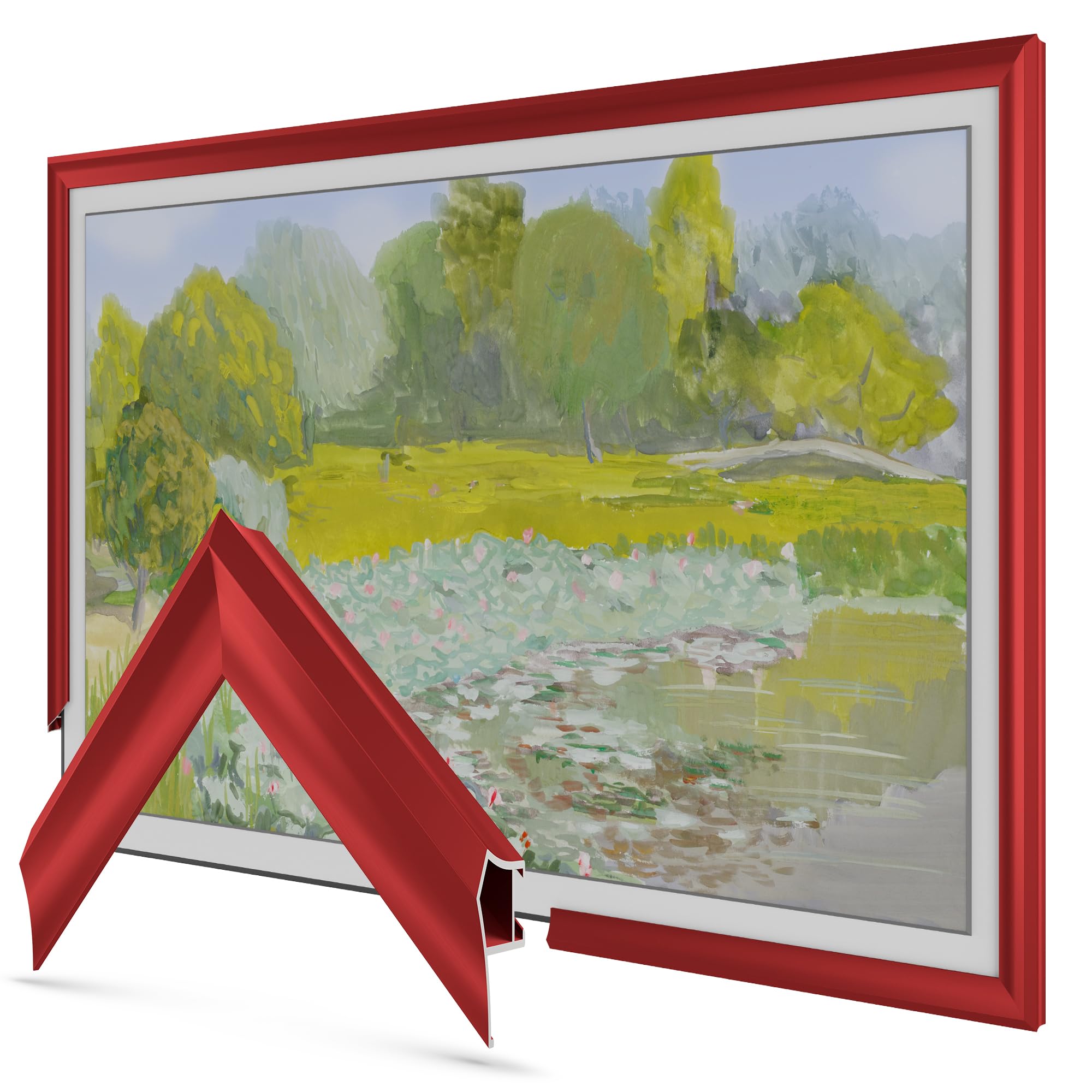 frame tv prismatico in metallo rossobianco compatibile sony