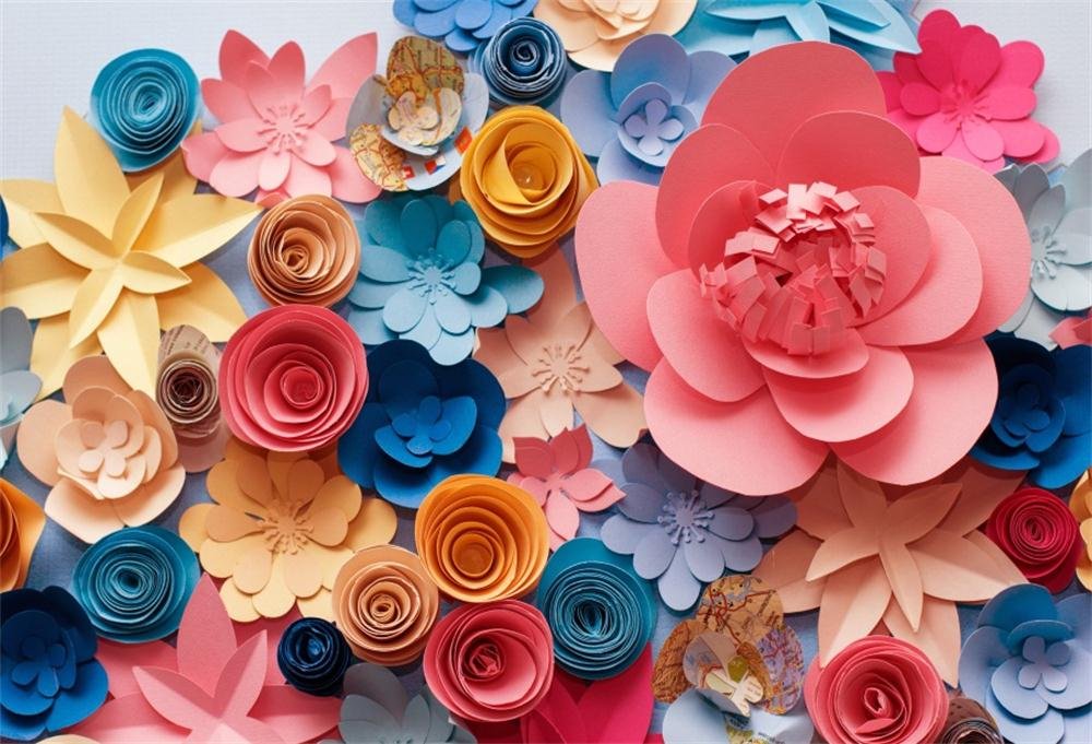 Aazon.co : Haoyiyi 8x6ft Colorful Flower Background Roantic 3D Cut...