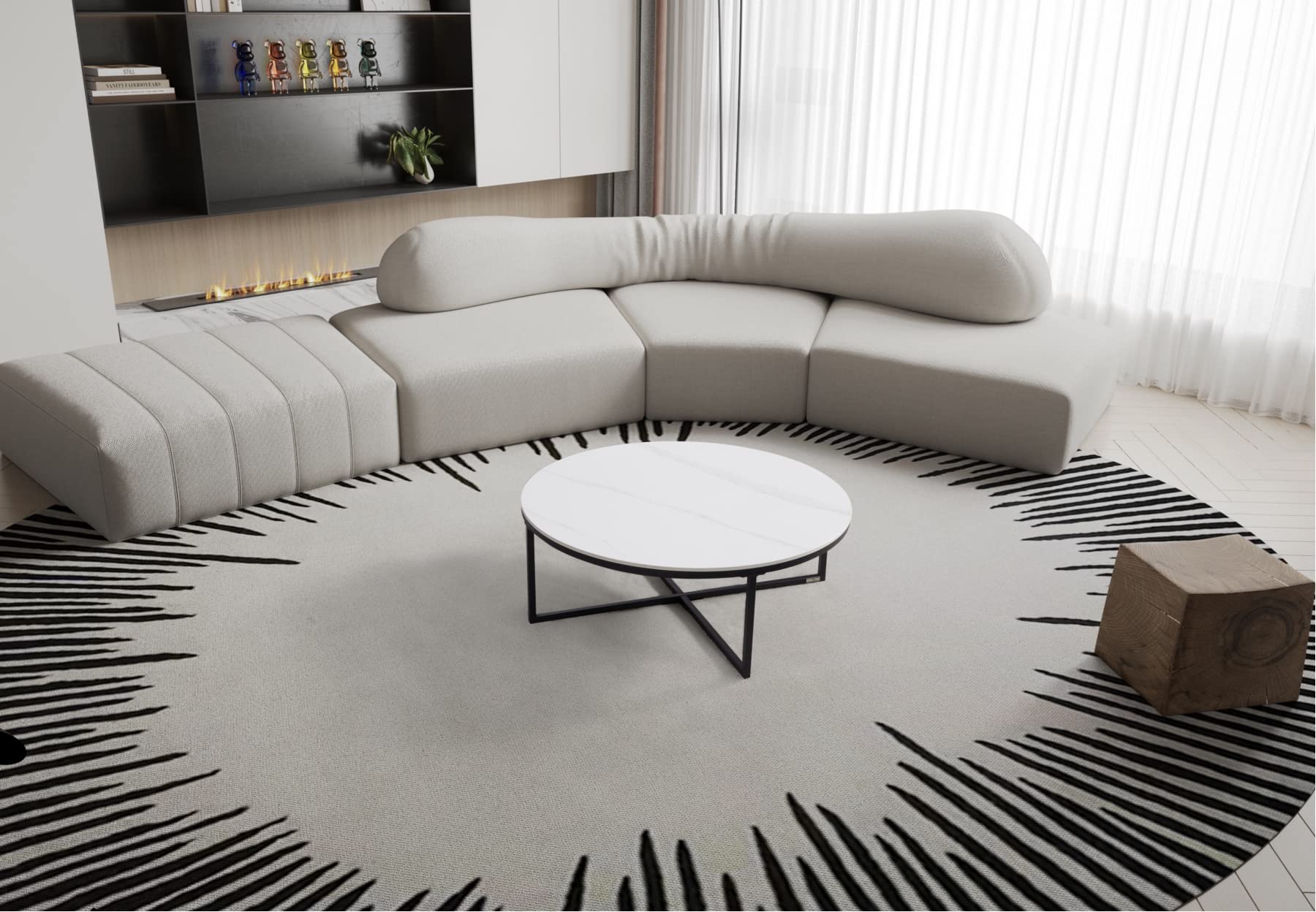 table basse en céramique blanche