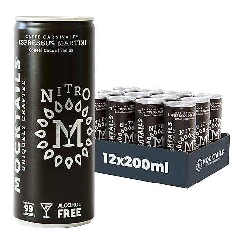 NITRO Mocktails Espress0% Martini (paquete de 12) galardonado Espresso Martini cargado de nitrógeno | Craftmix sin alcohol elaborado con el mejor