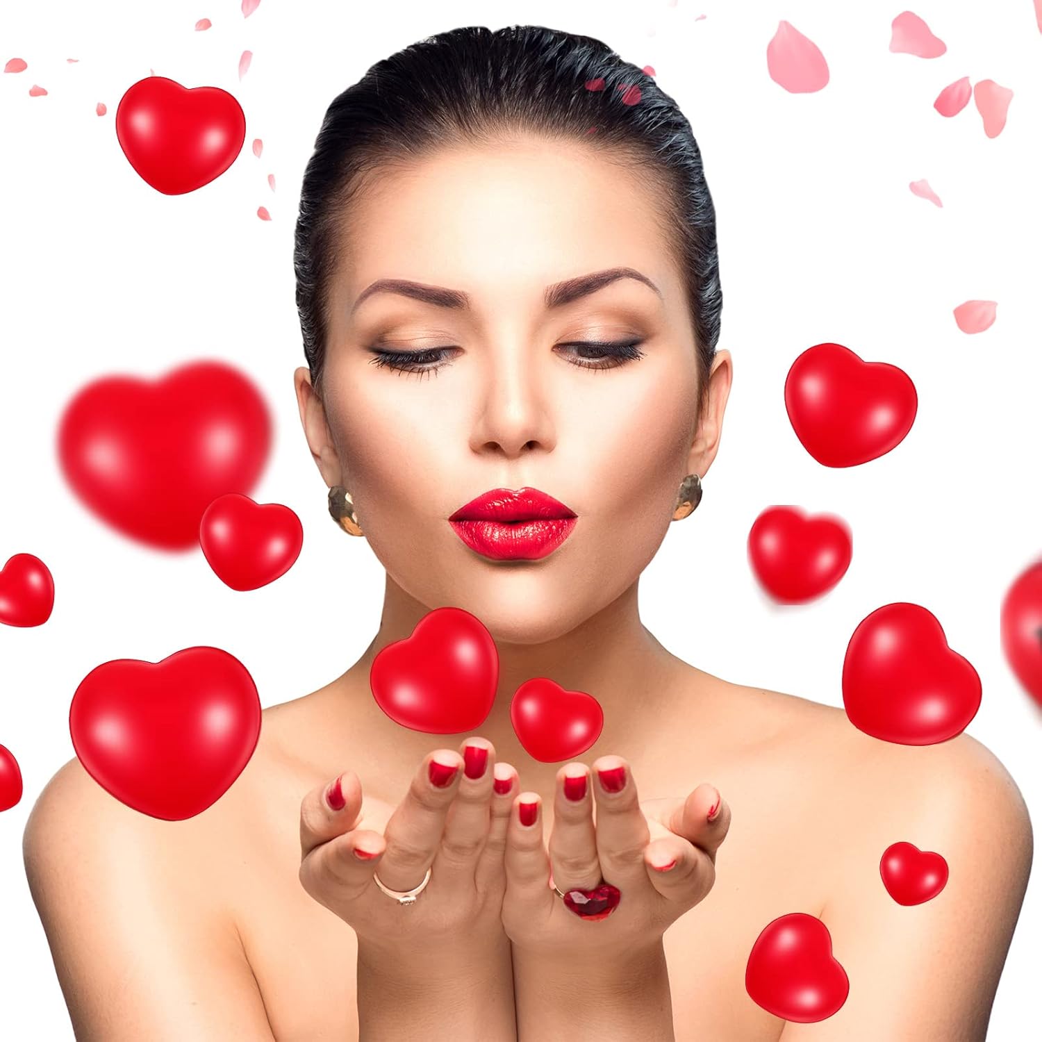 Sumind 24 Pcs Red Heart Stress Balls Stress Relief Heart Shaped Cute Balls Gifts for Staff, Kids, School Carnival Reward, Classroom, Valentine Party Favor