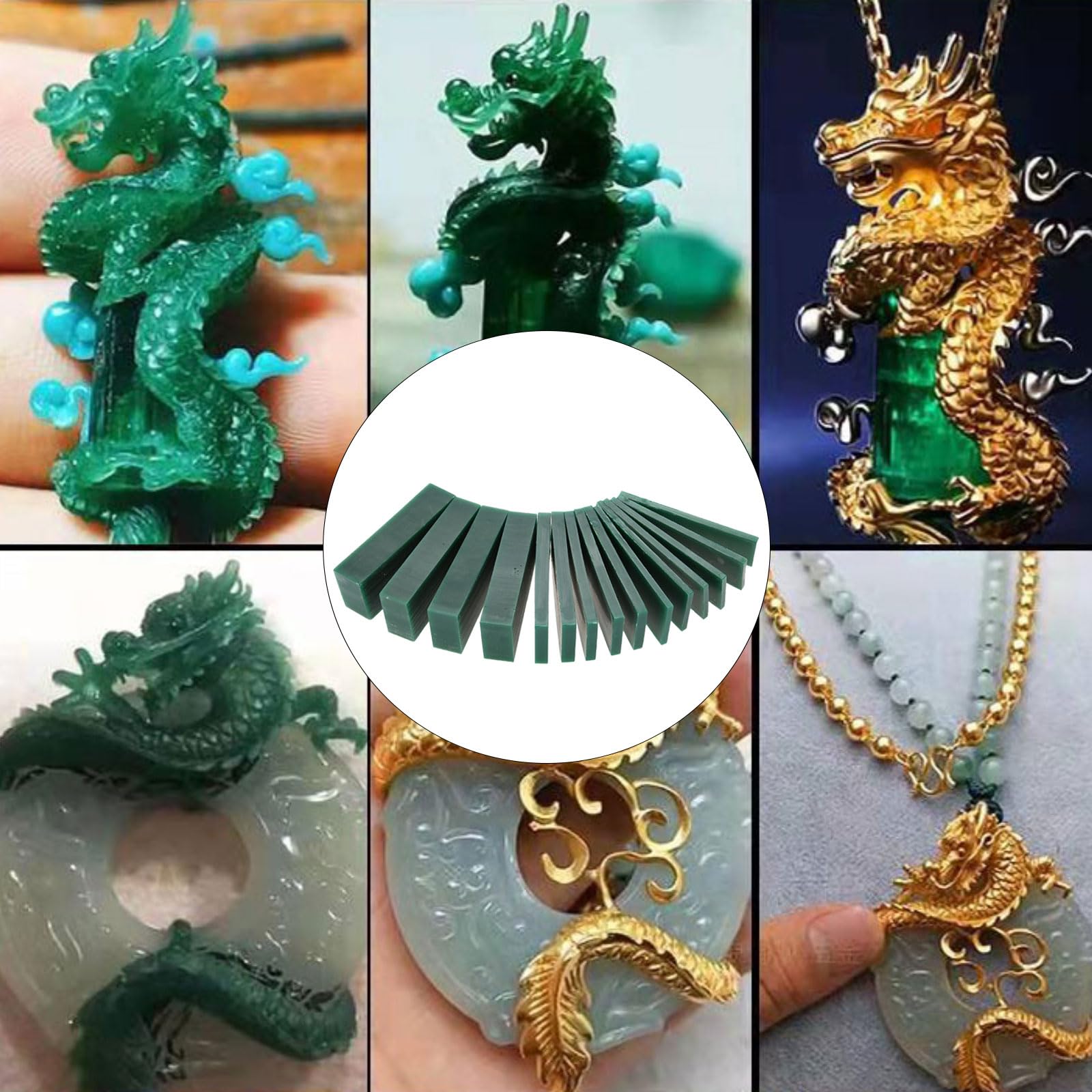 15 PCS 4/6/8/21/23mm Épaisseur Vert Sculpture Cire Morceau, Gravure De Bijoux Faire Outil Cire Anneau Cire de Sculpture Solide Pour La Pratique De La Bijoux Anneau