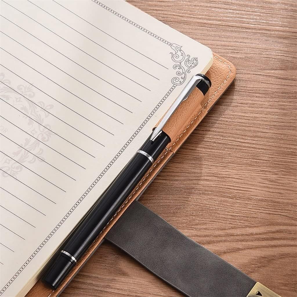 Password A5 Notebook with Lock 360Pages Writing Pads Lockable Notepad Diary School Supplies Student PU (Color : Gray, Size : A5)