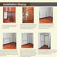 Vista 6 de Lvrunben Vestidor portátil con protección de privacidad, vestidor de esquina de pared en forma de C, vestidor para divisor de habitación, centro