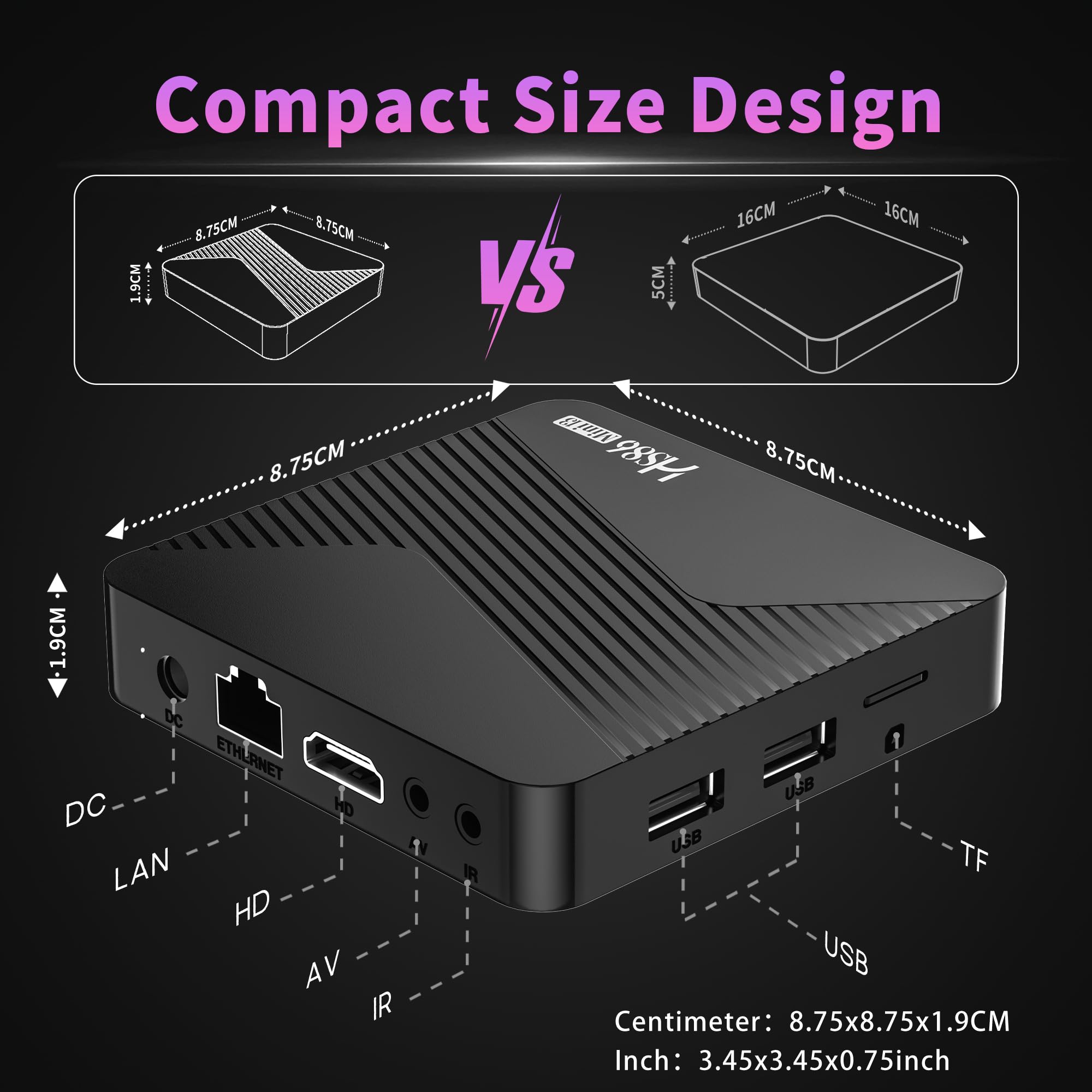 Smart TV Box Android 14.0 4K@60FPS, 2026 Última Android Box RK3528 RAM 4G ROM 32G WiFi6 Enternet 10/100M Bluetooth 5.0 USB 3.0 Compatible con 3D HD HDR10+ Internet TV Box Smart Media Streaming Player