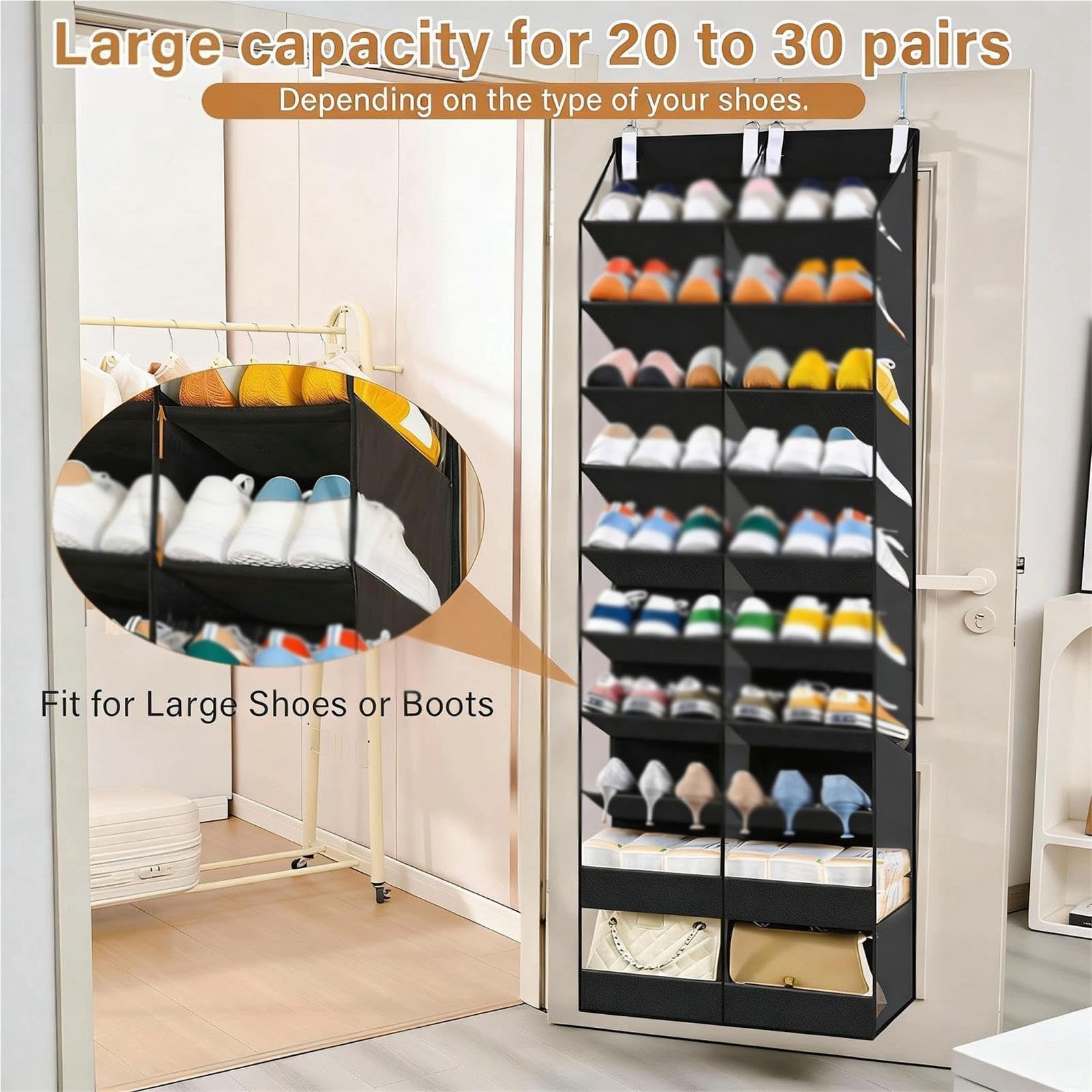 Organizer for scarpe sopra la porta, scarpiera for porta a 10 livelli