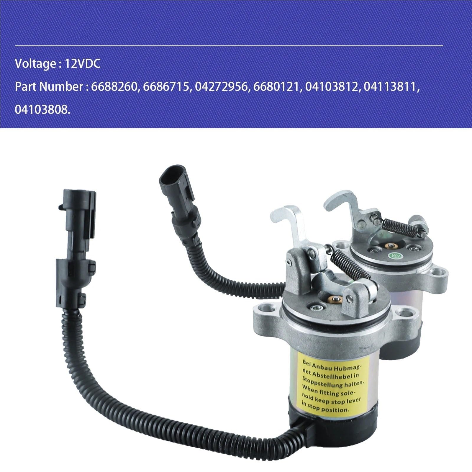 Grifo de Gasolina Moto Válvula Solenoide de corte combustible 12 V 04103808 04113811 04103812 04103818 Compatible con motor Deutz F3L F3M F4L F4M 1011 2011 Stop