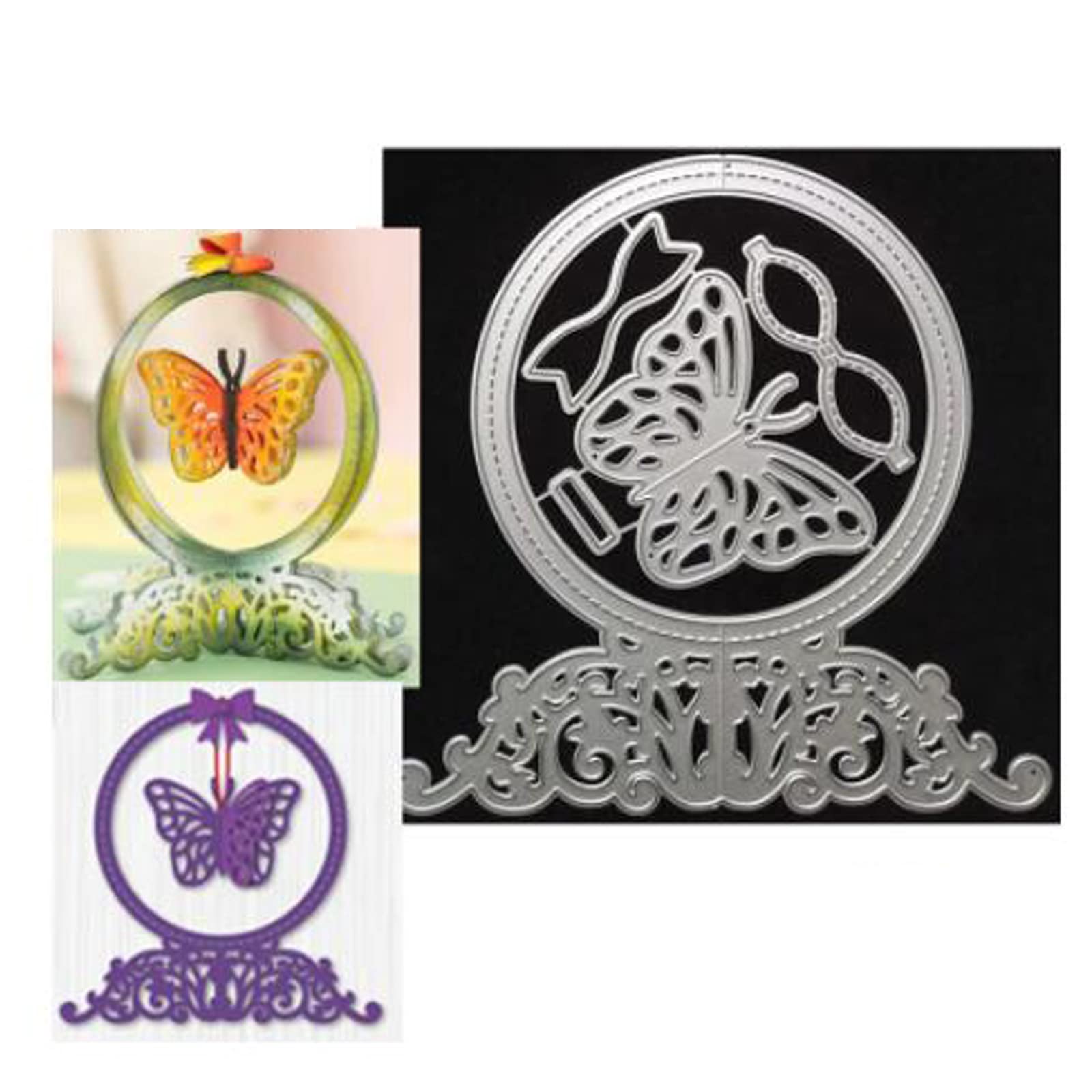Sznilindm Circle Round Crystal Ball Stand Heart Metal Die Cuts,Flower Butterfly Ball Bowtie Cutting Dies,Stencils DIY Scrapbooking Decorative Embossing Paper Scrapbooking Card Making - Image 3
