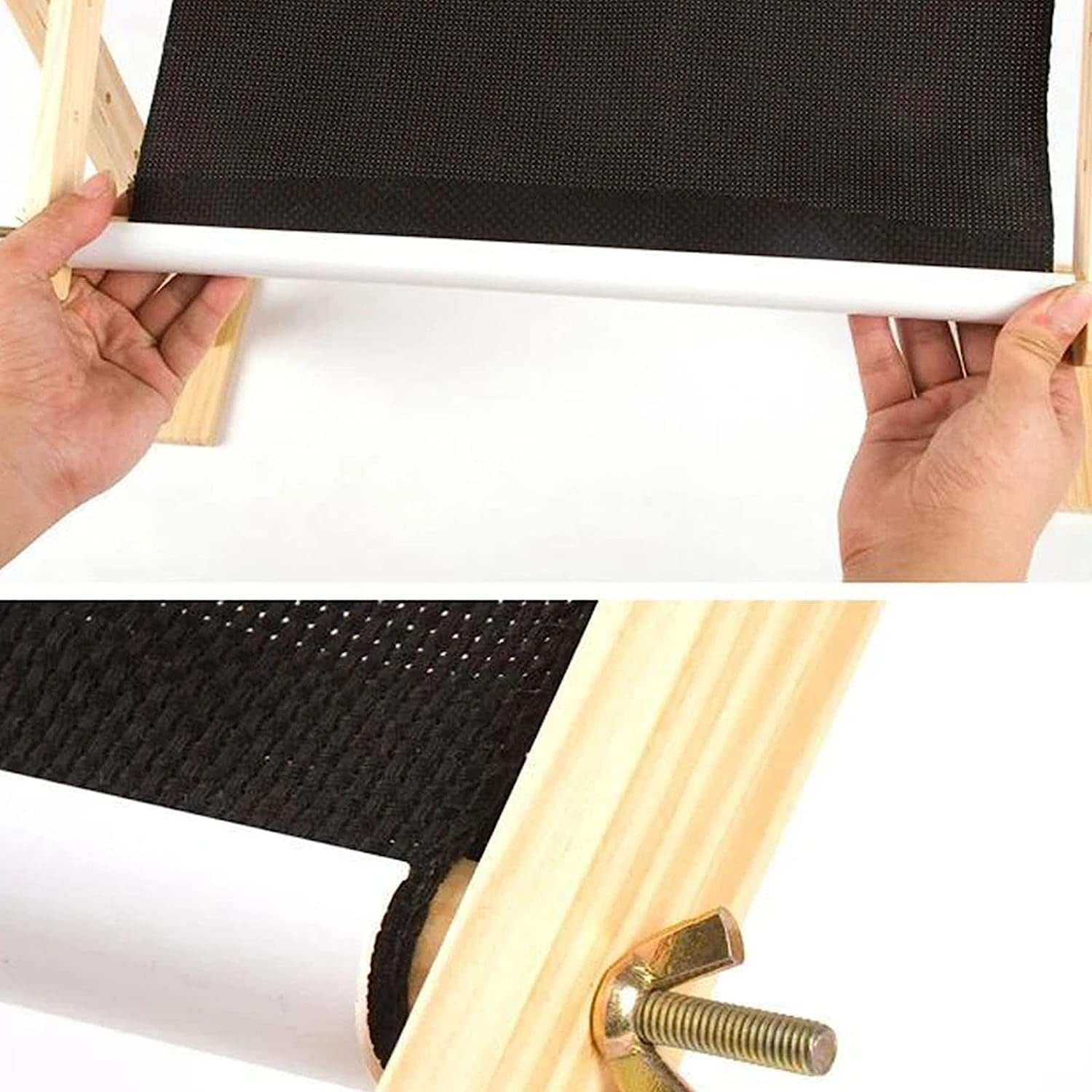 Cross Stitch Frame Stand, Wooden Adjustable Tapestry Frame Embroidery Stand, with Tool Box, Wide Base Design, for Arts Crafts Sewing Needlework