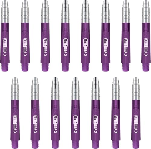 Vista 2 de CyeeLife Ejes de dardos transparentes de aluminio y plástico, 15 piezas (5 juegos) 1.378 in/1.890 in