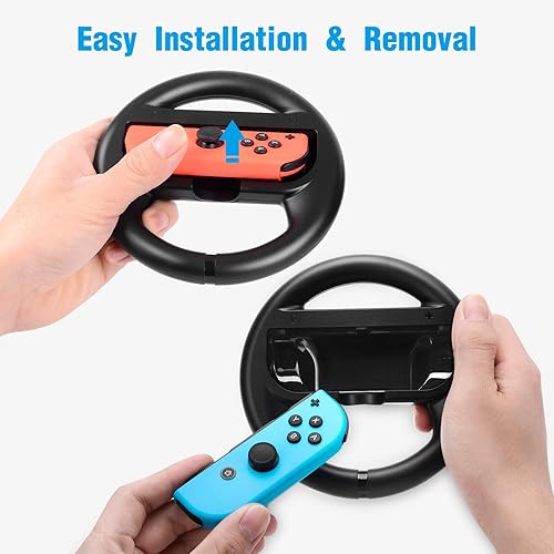 Miniatura 4 de Beastron Racing Games Steering Wheel compatible with Switch Mario Kart Joy-Con Steering Wheel Black 2 Pack