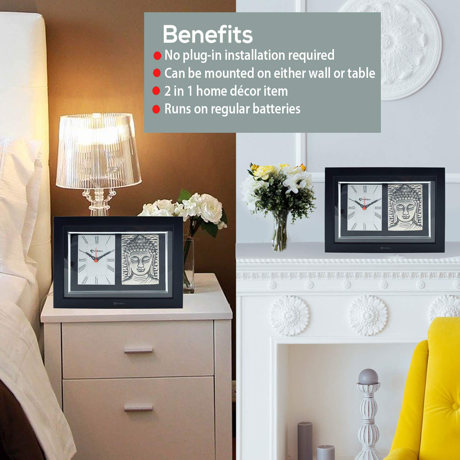 Archies Buddha Clock Analog Table Clocks Desk Top Wall Hanging | Desertcart  Seychelles, image size:1500x1500