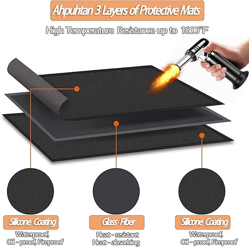 Miniatura 4 de Tapete ignífugo para chimenea, de 32 x 60 pulgadas, para chimeneas, tapete medio redondo para protector de suelo de chimenea, alfombras de chimenea