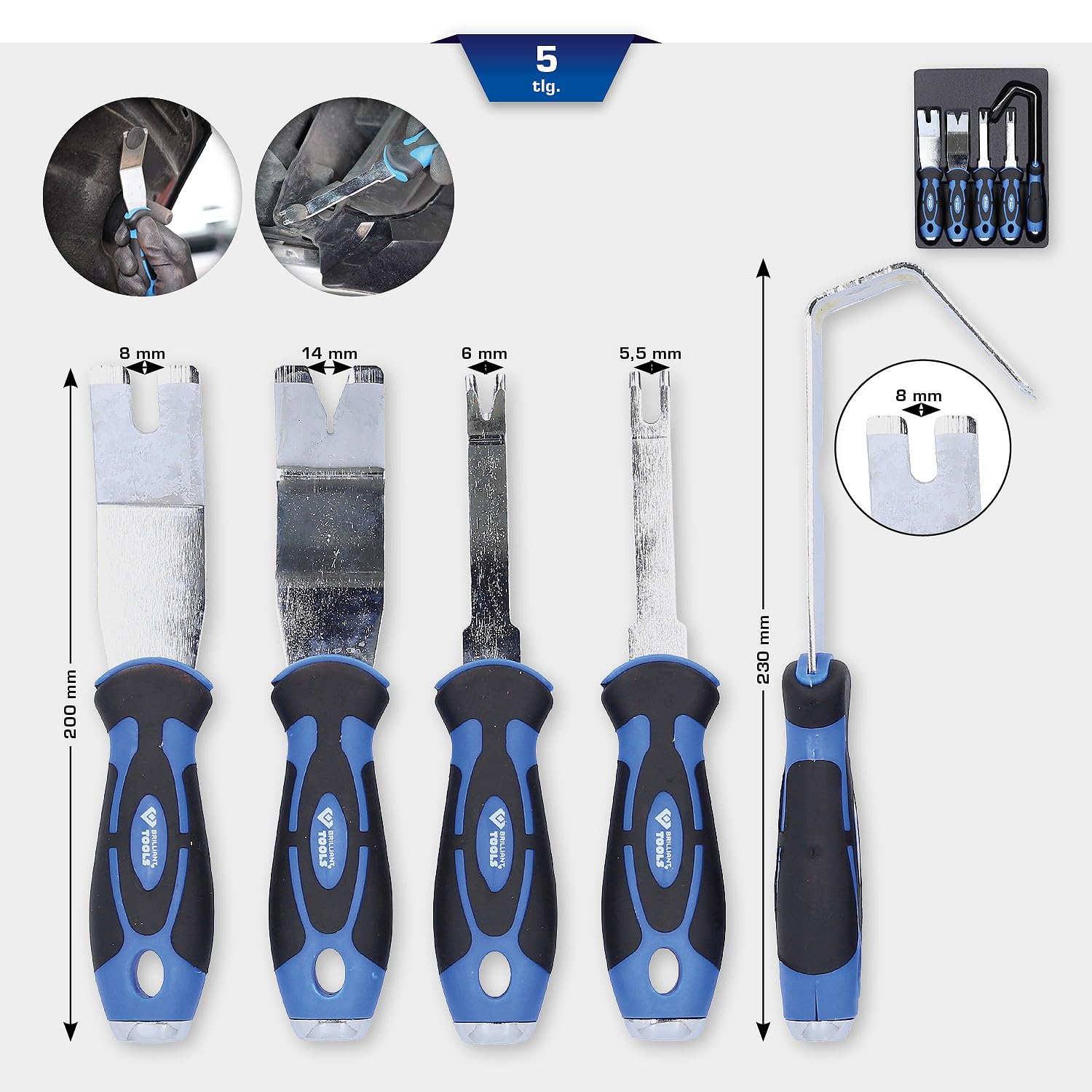 BRILLIANT TOOLS BT511080 Clipheber-Satz, 5-tlg. [Powered by KS TOOLS]