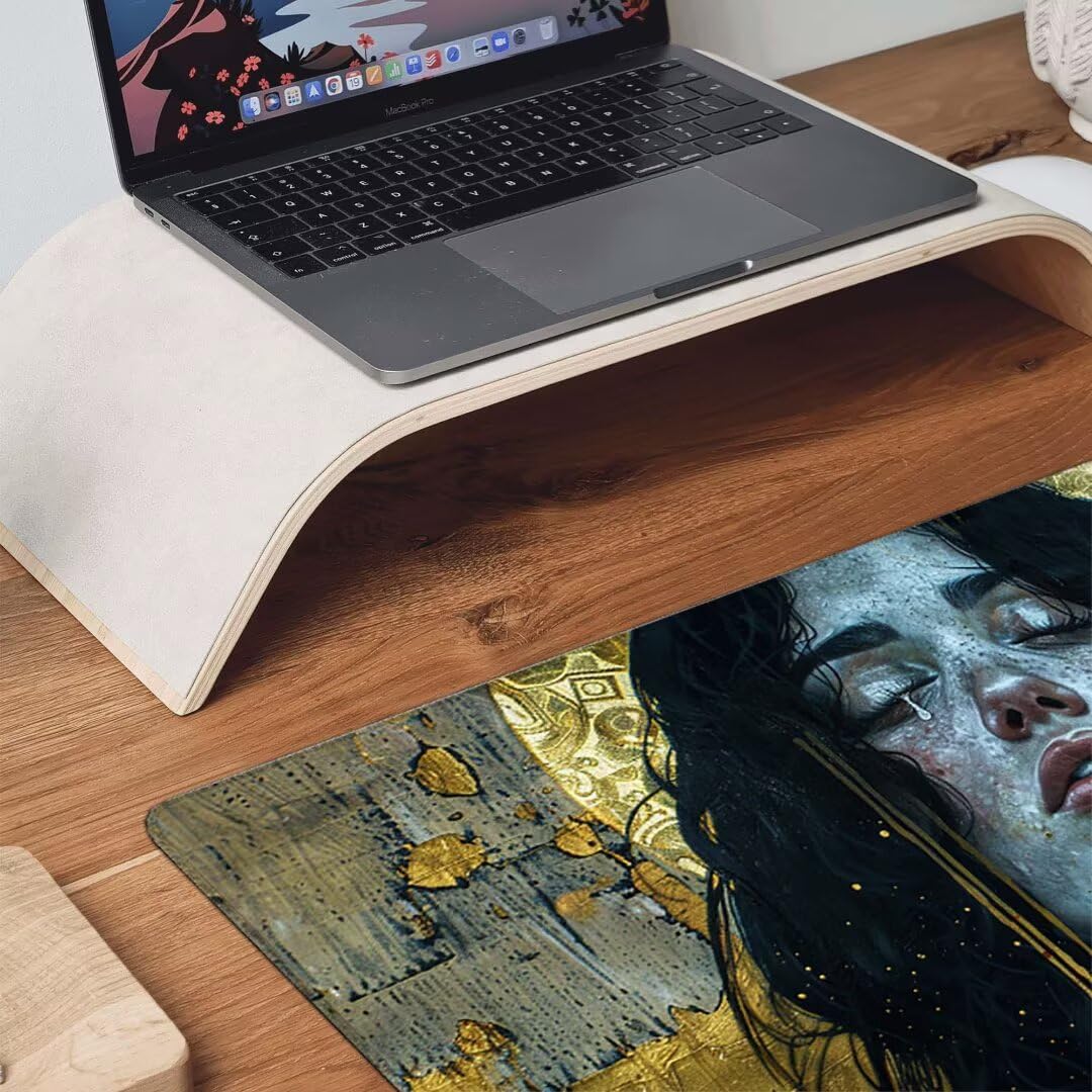 Podkładka pod mysz, podparcie nadgarstka, podkładka pod mysz z antypoślizgową gumową podstawą, ergonomiczna podkładka pod mysz do komputera, laptopa, domowego biura, kompatybilna z myszami laserowymi