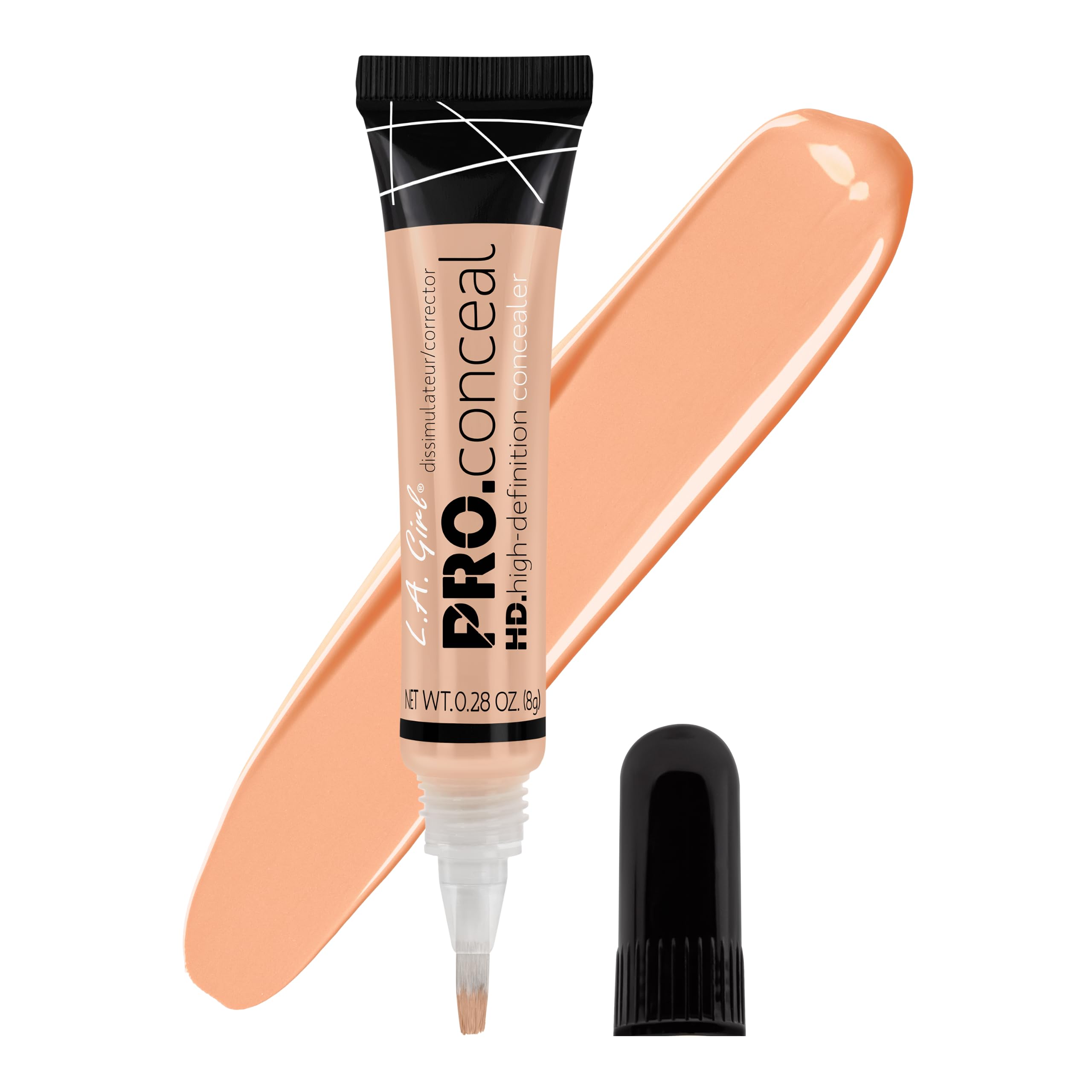 L.A. Girl Cosmetics HD Pro Concealer, Porcelain, 0.28 oz, GC969 Porcelain GC969-1 0.01 Ounce (Pack of 24)