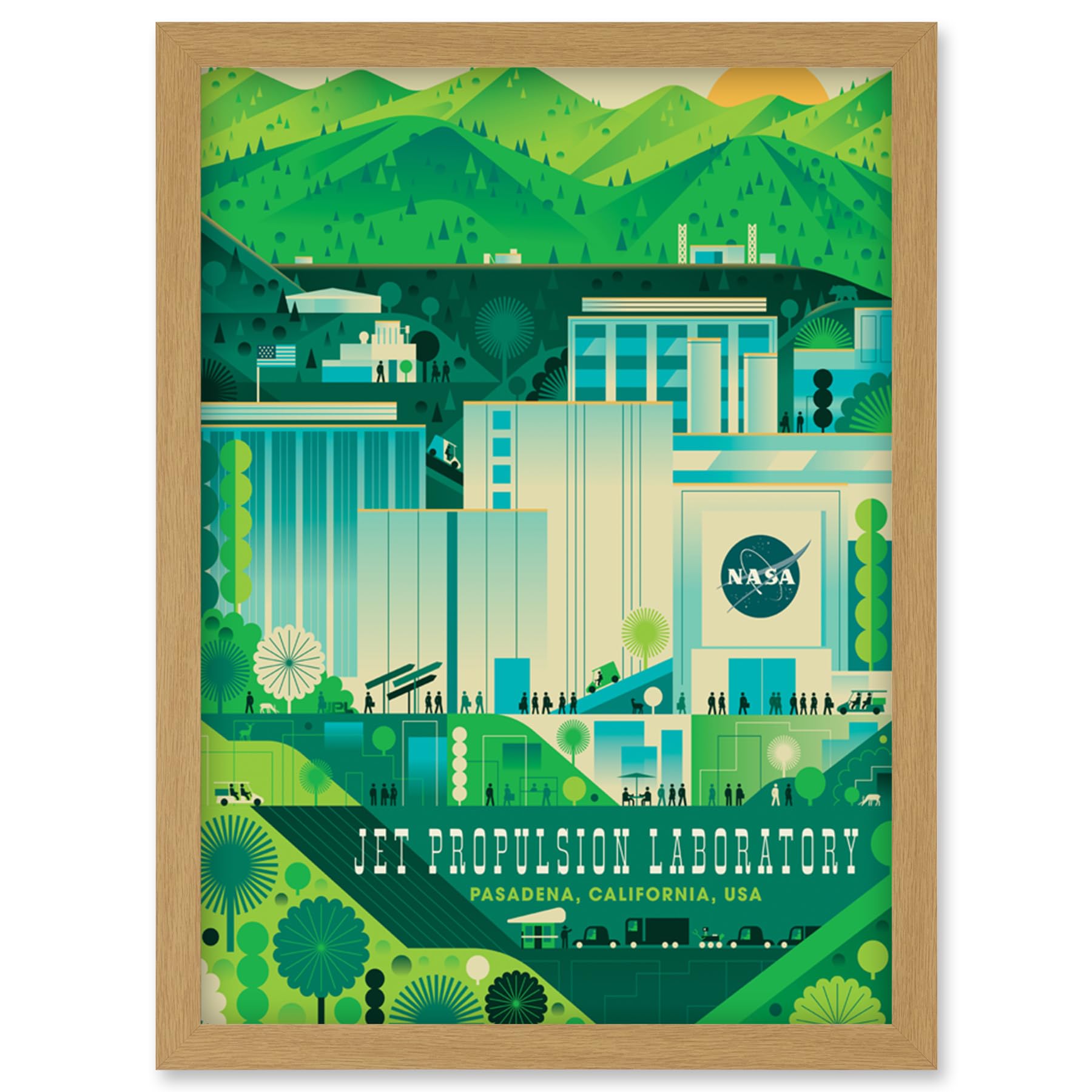 Artery8 NASA Jet Propulsion Laboratory California Living Room Artwork Framed Wall Art Print A4