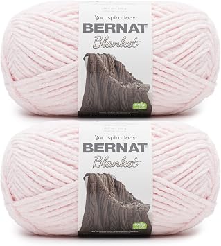 Bernat Blanket Blush Pink Yarn - 2 Pack of 300g/10.5oz - Polyester - 6 Super Bulky - 220 Yards - Knitting/Crochet