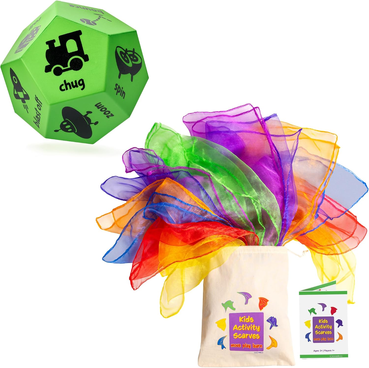 Kids Movement Dice & Activity Scarves: Ultimate Combo for Fitness & Fun