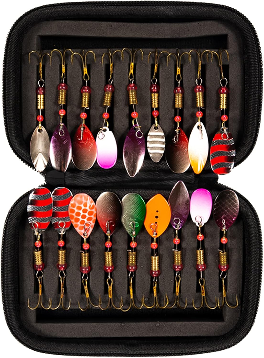 18pcs Fishing Spinner Lures Set Spinnerbait Assorted Metal