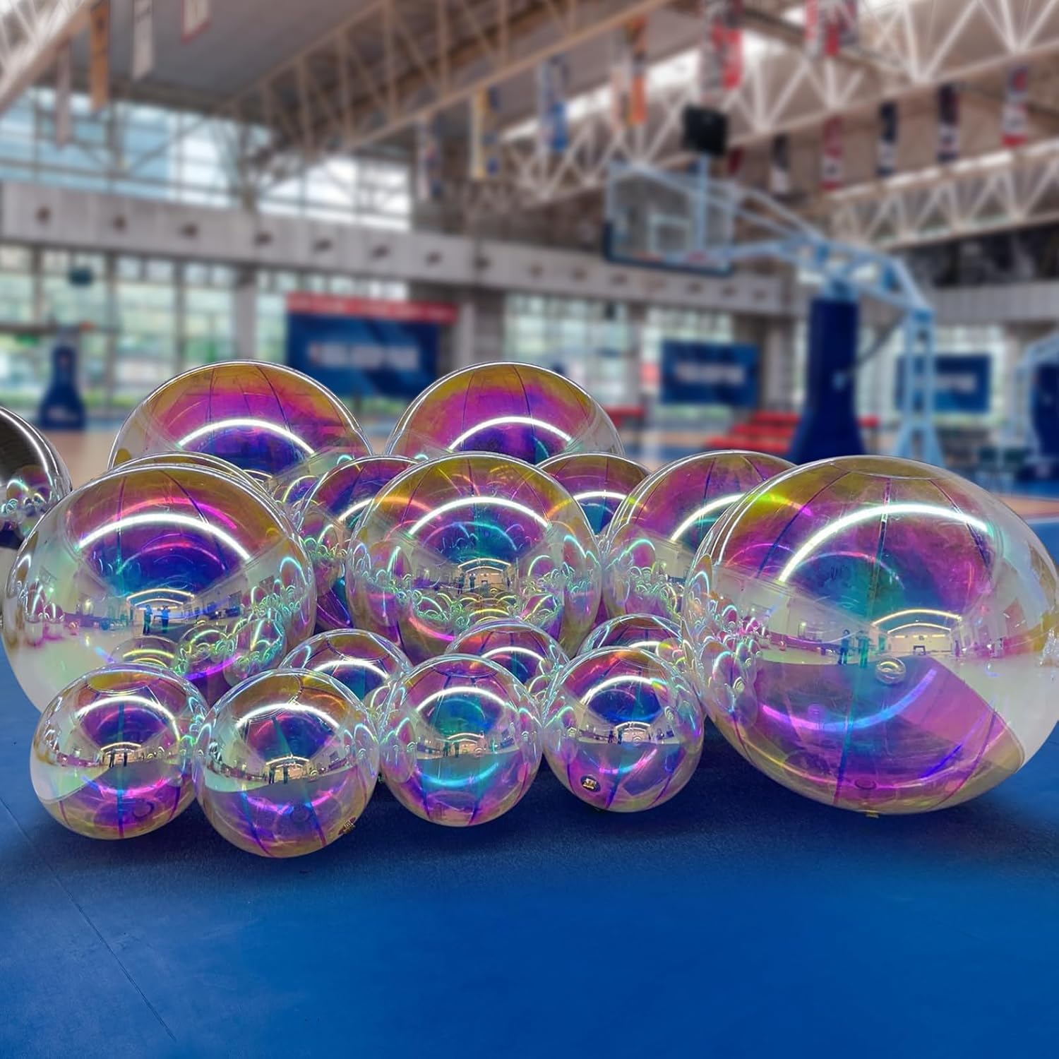 Colorful Inflatable Mirror Ball Reusable Large Event Decoration Balloon PVC Bubble Balloon For Party, Wedding, Decor (1 Piece, 0.6m/23.6in)