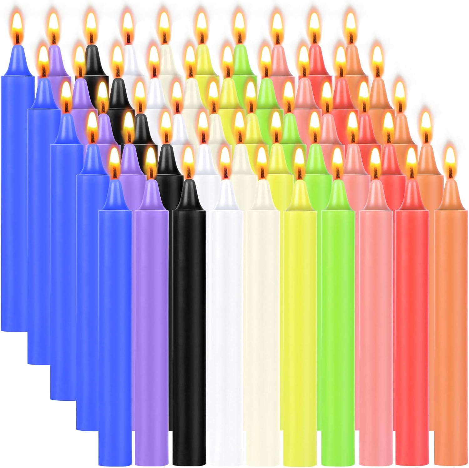 100pcs Velas de Pastel de Cumpleaños, 11cm Juego de Velas de Colore con