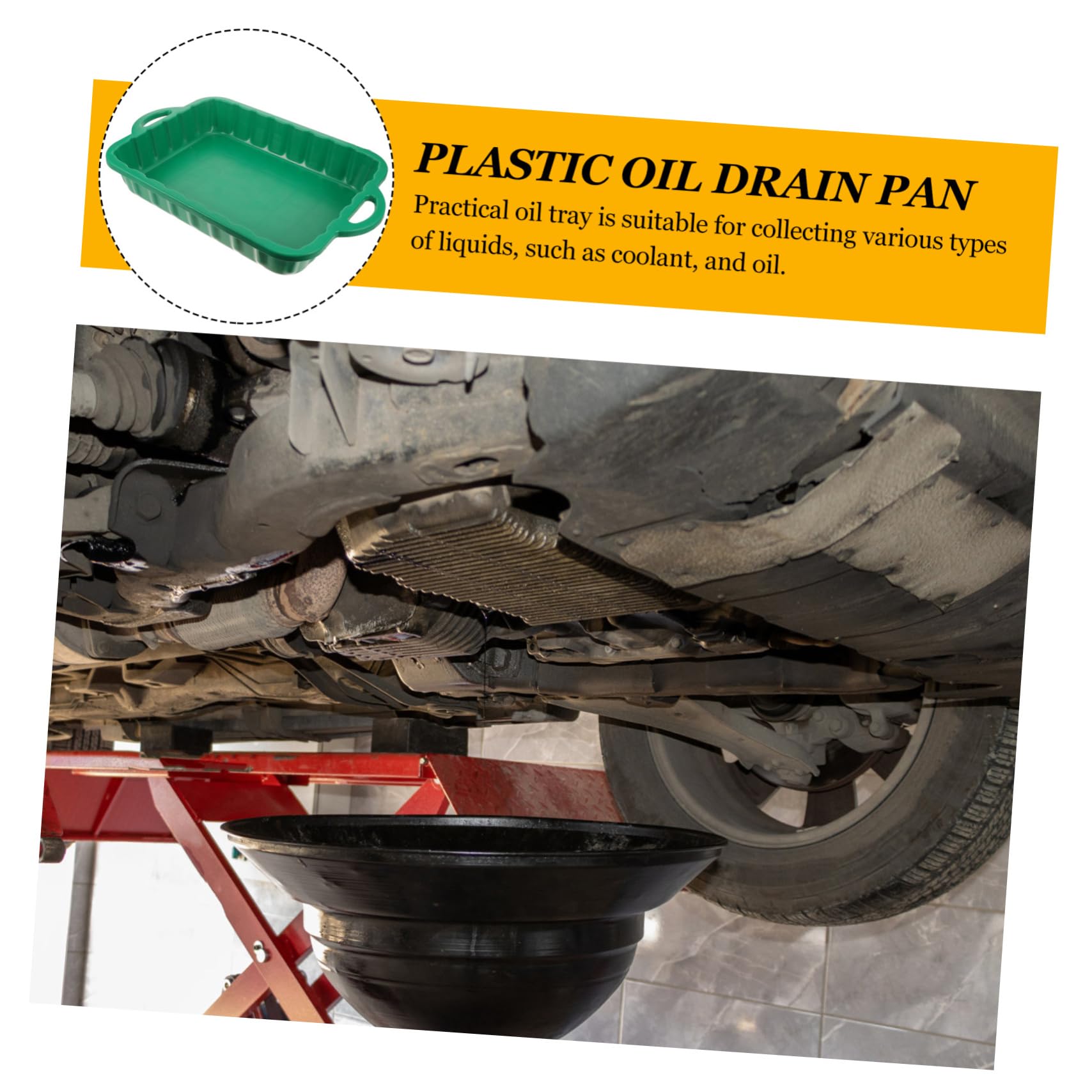 Ciieeo Bac de Vidange Huile en Plastique Vert, Léger et Empilable