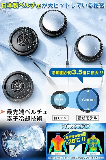 Amazon | [Sarthen] ペルチェベスト 【4つ大面積冷却ブレート搭載