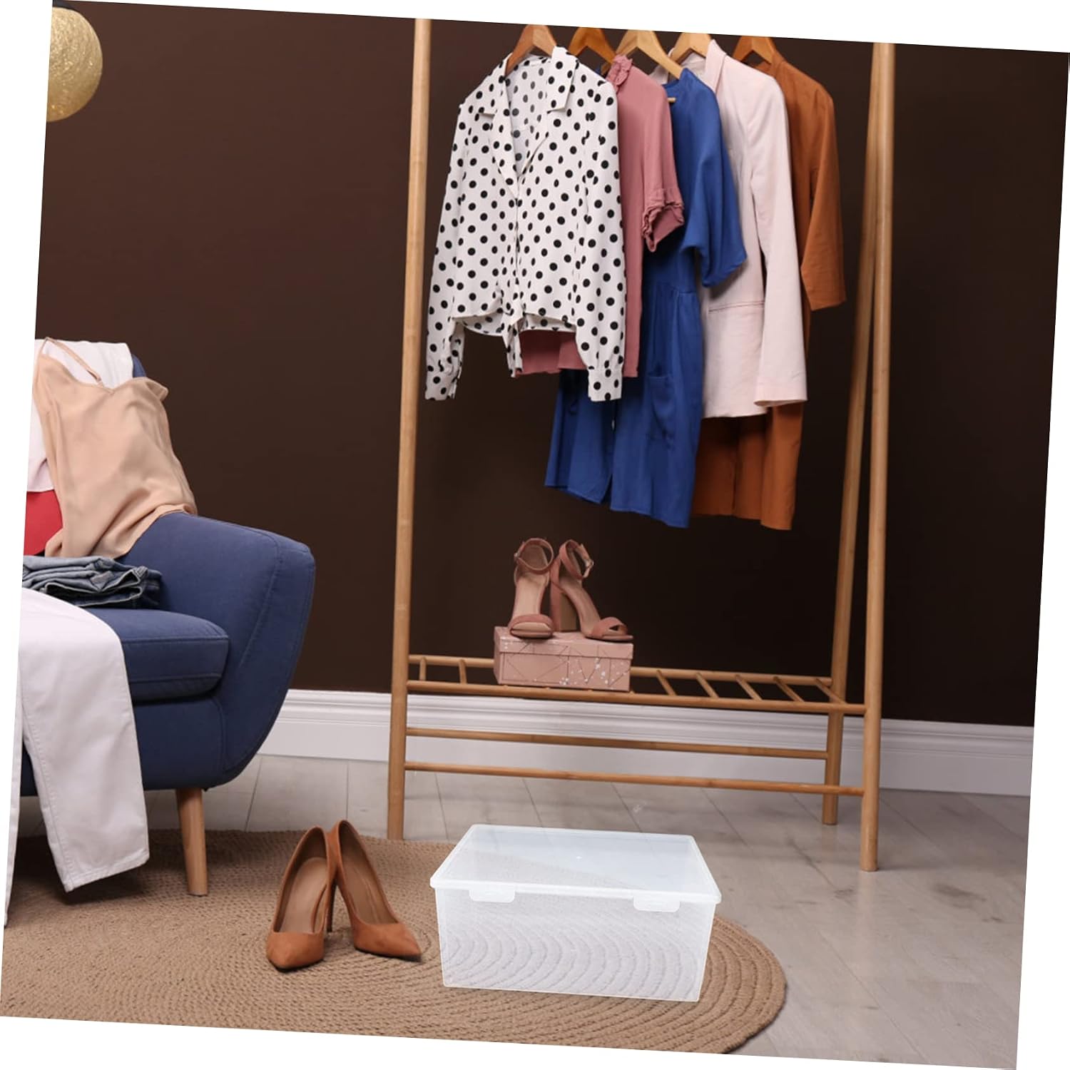 ABOOFAN Transparent Stackable Shoe Storage Box Plastic Sneaker Organizer for Home Closet Bedroom Spacious Dustproof Design for High Heels Sneakers Boots
