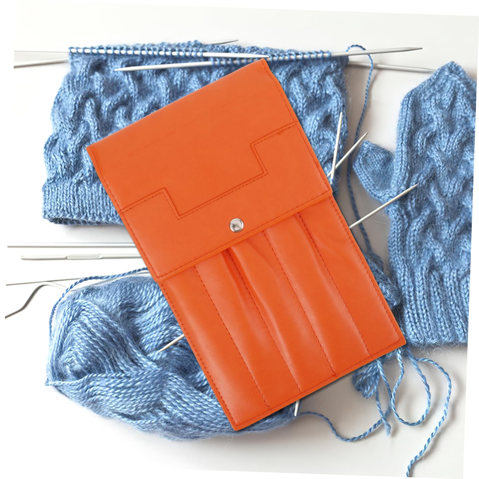 ULDIGI Knitting Needles Bag Leather Crochet Hook Case Organizer Multi-Purpose