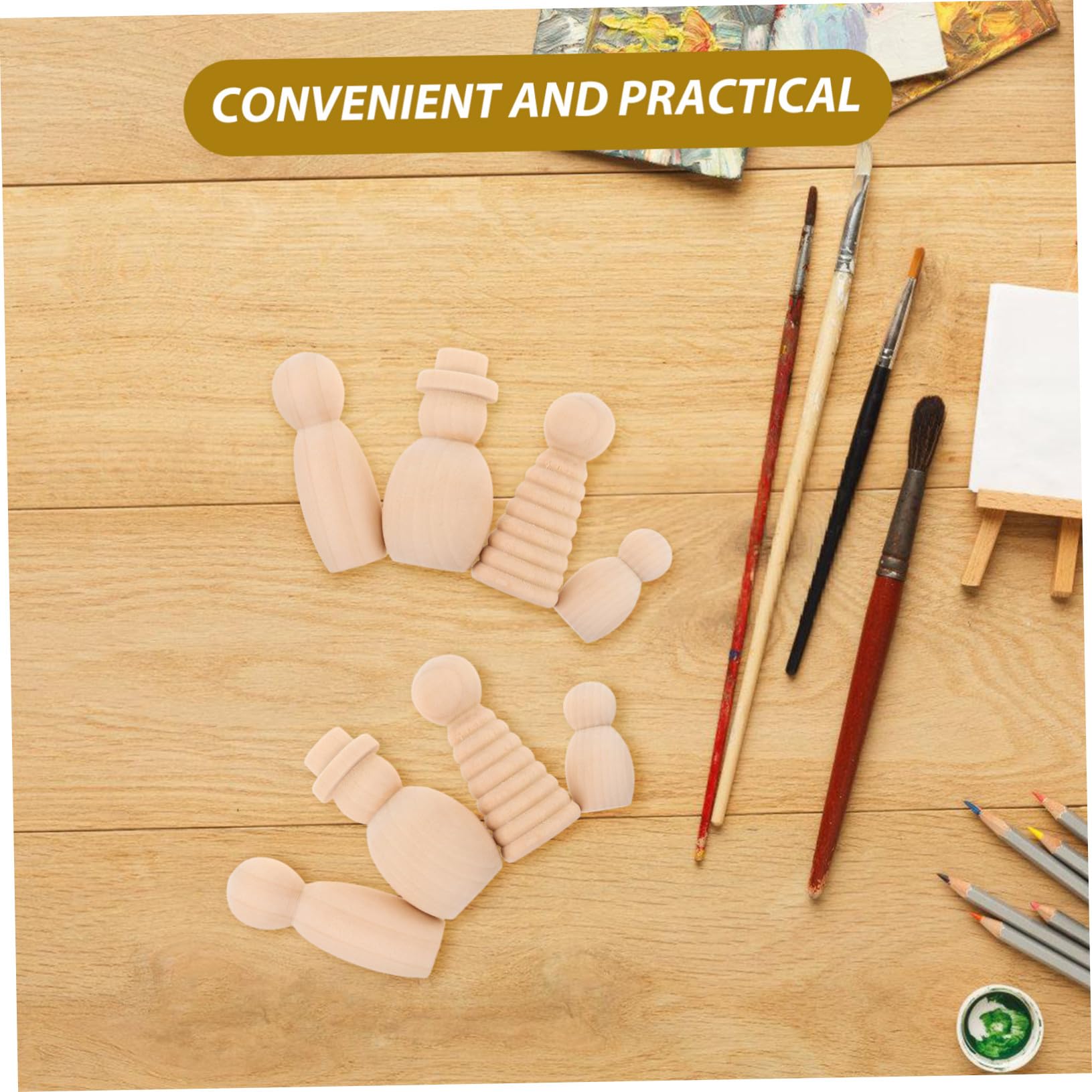 ORFOFE 20 Piezas Muñecas de Madera Inacabadas para Manualidades DIY Figuras Pequeñas para Pintar Decoración Hogar Aula Creatividad