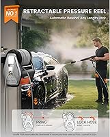 Vista 2 de Giraffe Tools Wall Mounted Pressure Washer PRO with Upgraded 1800W Brushless Motor, Max 3700PSI Electric Power Washer with 100ft Detachable Hose for