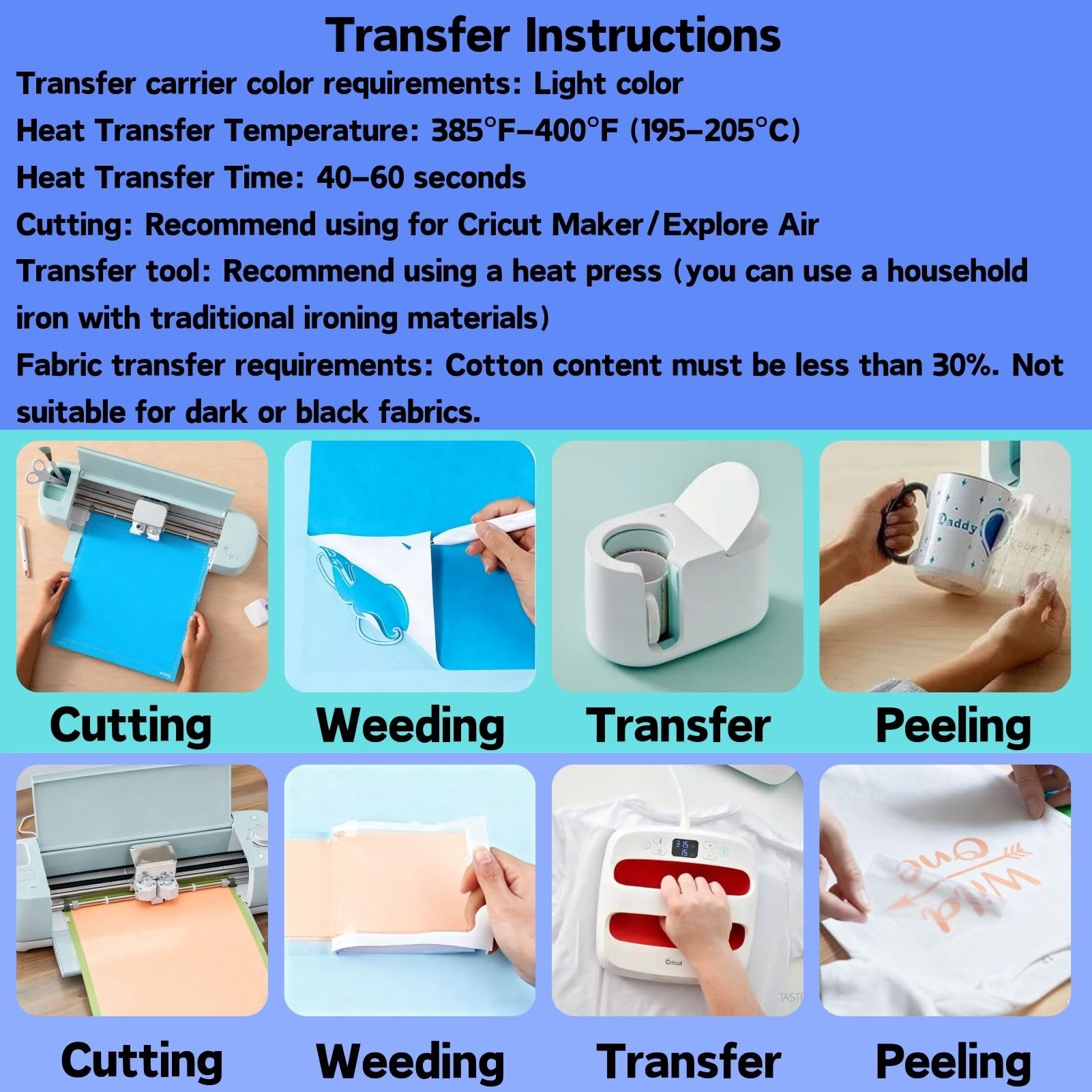 Infusible Transfer Ink Sheets, 10 Stück/Set Vorgefärbtes Sublimationspapier 30,5 x 30,5 cm Unschmelzbare Tintenblätter Transferpapier für T-Shirt, Tasse, Untersetzer (Universum)