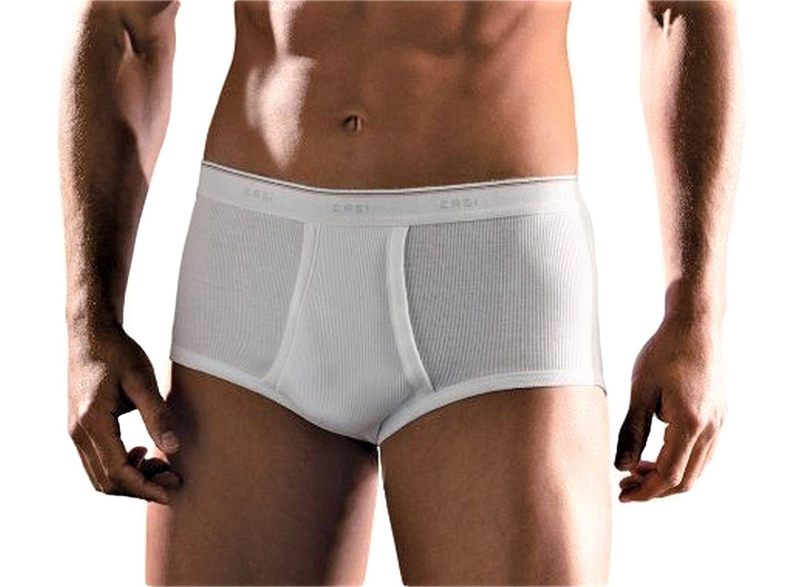 CAGI Confezione da N. 3 Slip Uomo con Apertura Classic in 100% Cotone A Costina- Senza Cuciture ai Fianchi. Massimo Comfort e vestibilità. Trattamento con Azione Antibatterica.