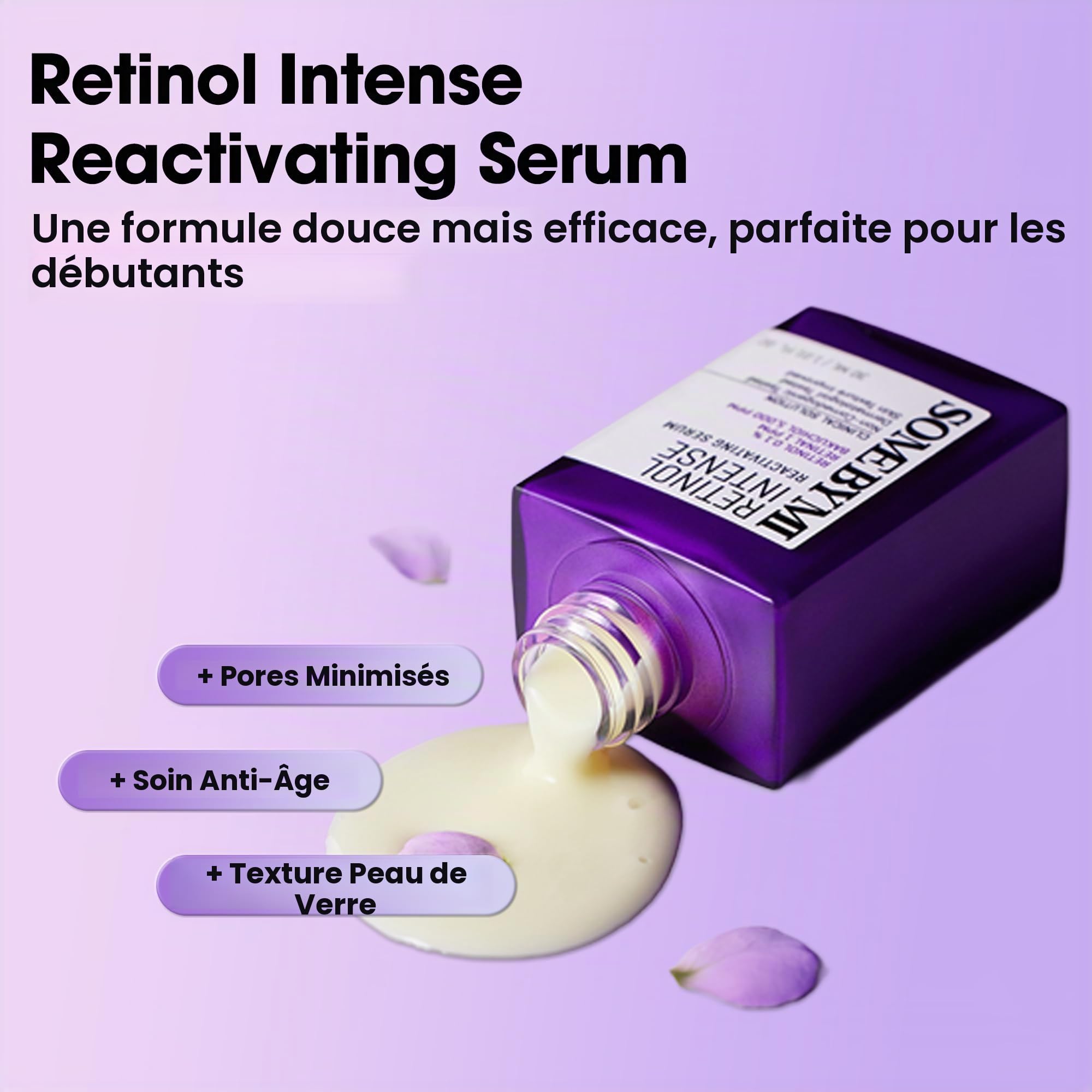 SOME BY MI Retinol Intense Reactivating Serum – 50ml – Sérum coréen au bakuchiol & rétinol – Raffermit la peau, réduit les pores et les signes de l'âge – Soin coréen