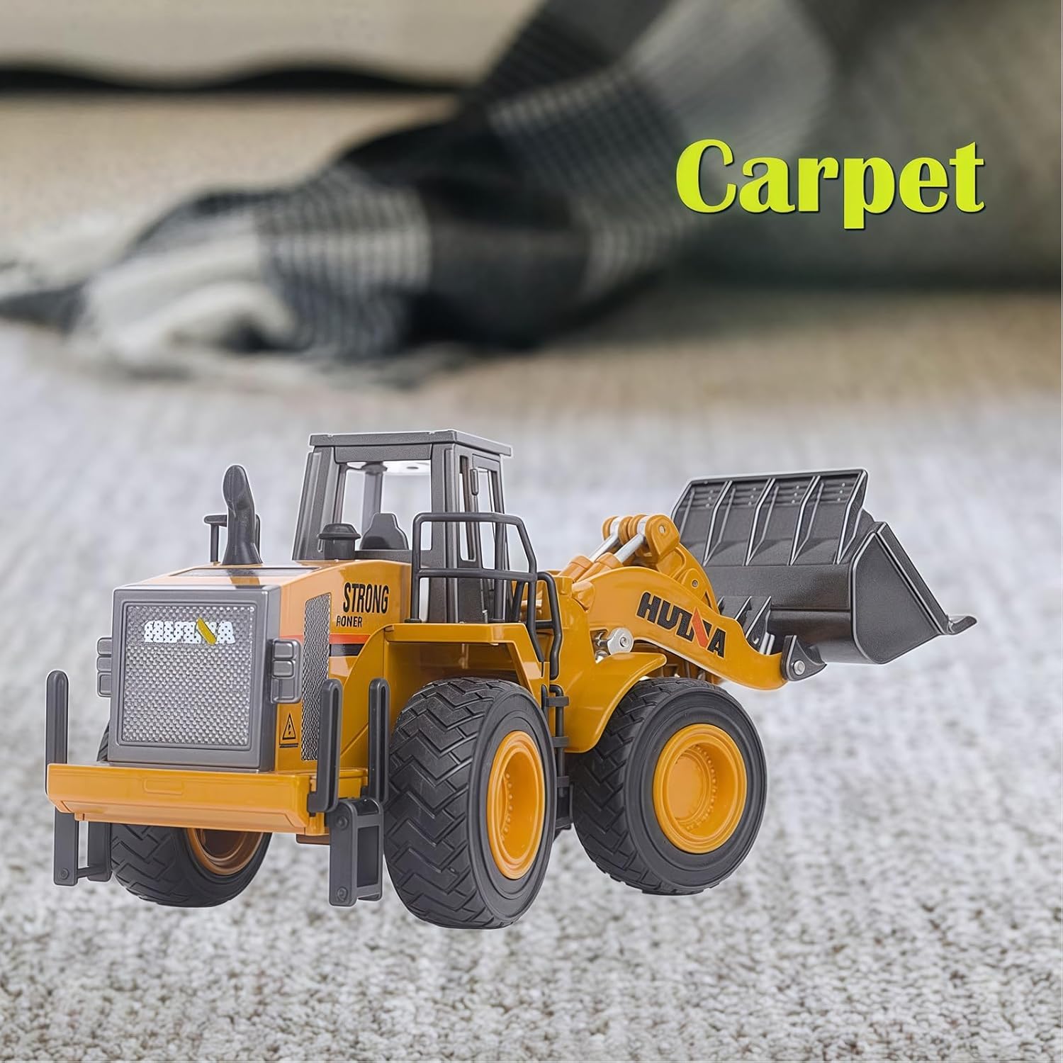 Qcar 1/40 Large Wheeled Loader Heavy Duty Construction Metal Bulldozer, Loder Vehicle Toys for Kids, Outdoor Sandbox Car Toys, Birthday Gift Toddler Boy Kid