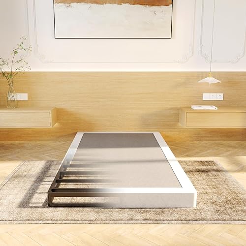 LUMUNANCE Base de colchón Twin Box Spring de 3 pulgadas, perfil bajo, tamaño individual, con cubierta de tela, fácil montaje