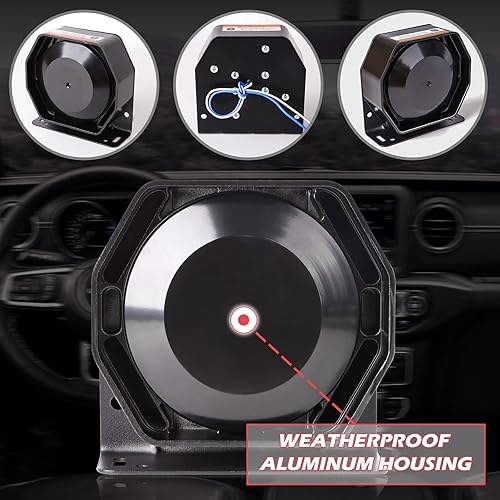 Vista 2 de Altavoz de sirena compacto de 130 dB 200 vatios, carcasa de metal resistente a la intemperie, universal para sirena de 100 W 200 W, 1 unidad