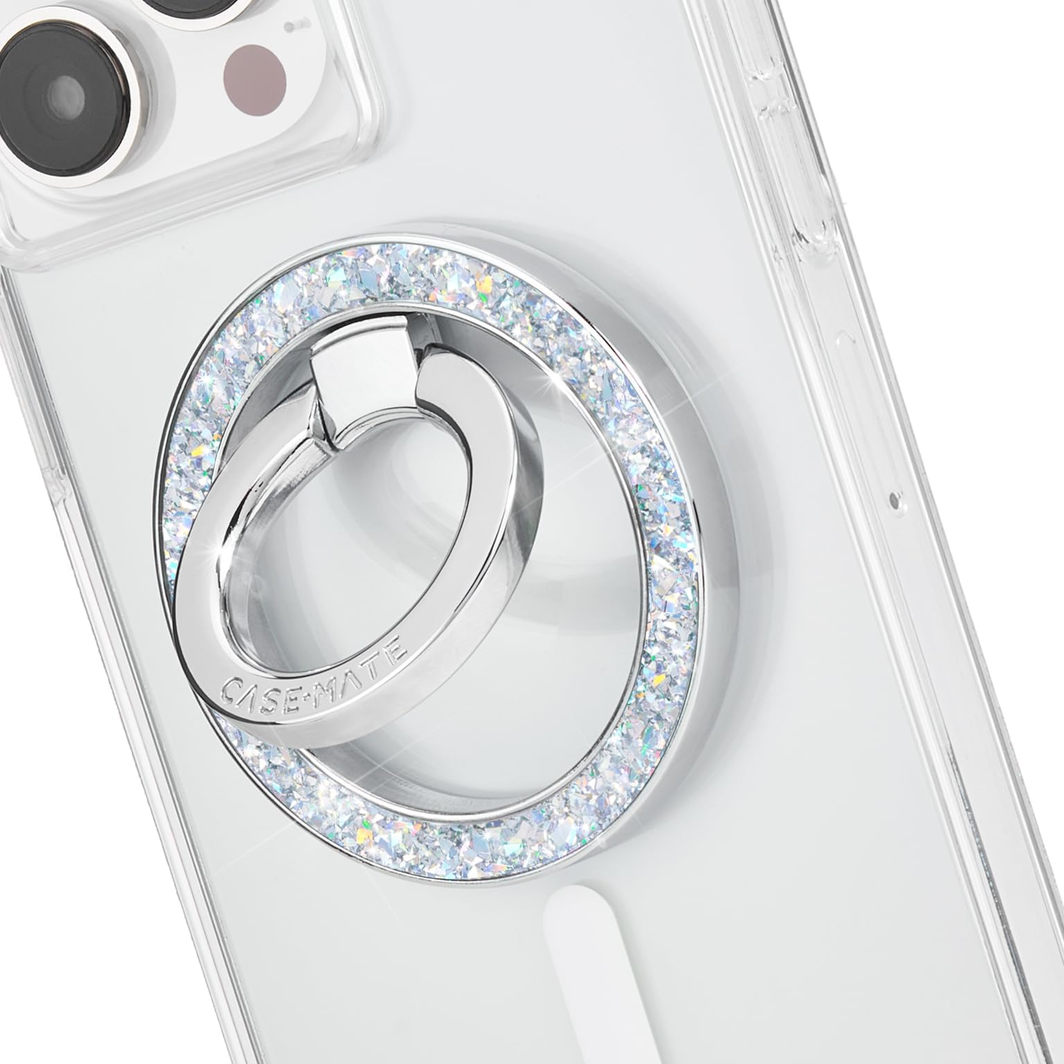 Magnetic Phone Ring Holder & iPhone MagSafe Stand - Removable MagSafe Phone Holder for Hand - Thin Collapsible Grip Ring for iPhone 17 Pro Max/16 Pro Max/15/14/13/12/Pixel 10 - Twinkle Disco