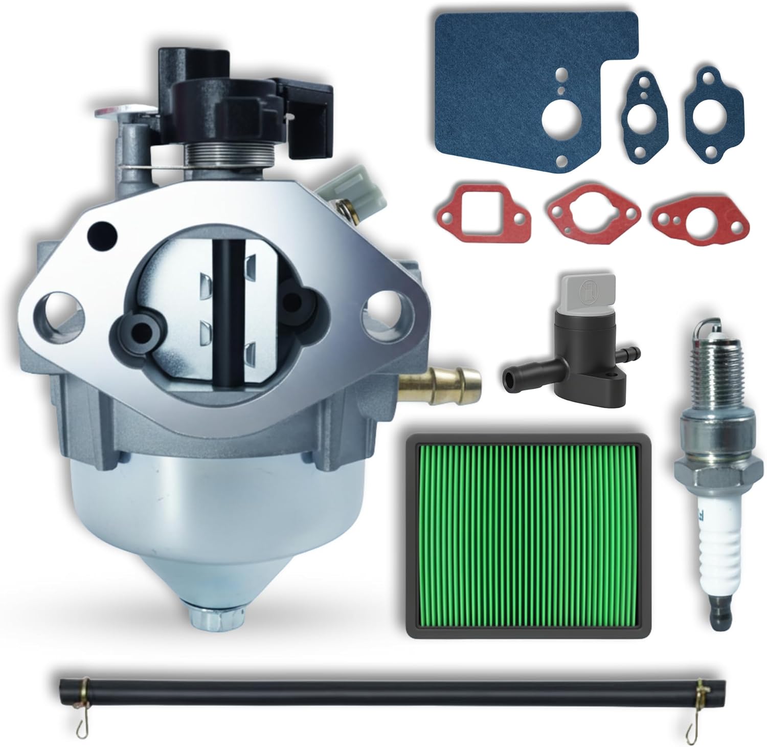 GCV170 Carburetor 16100-Z9L-811 for Honda Lawn Mower HRN216 GCV170LA G5B G5BR S3B Engine, gcv 170 carburetor Replacement Kit with Air Filter, Spark Plug, Fuel Line, Gaskets, Shut Off Valve