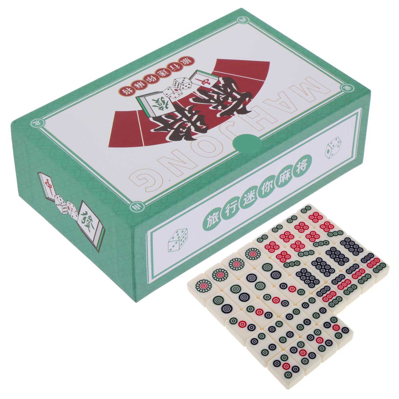 Toyvian Tragbares Miniatur Mahjong Satz 1 Kasten Melamin für Reisen