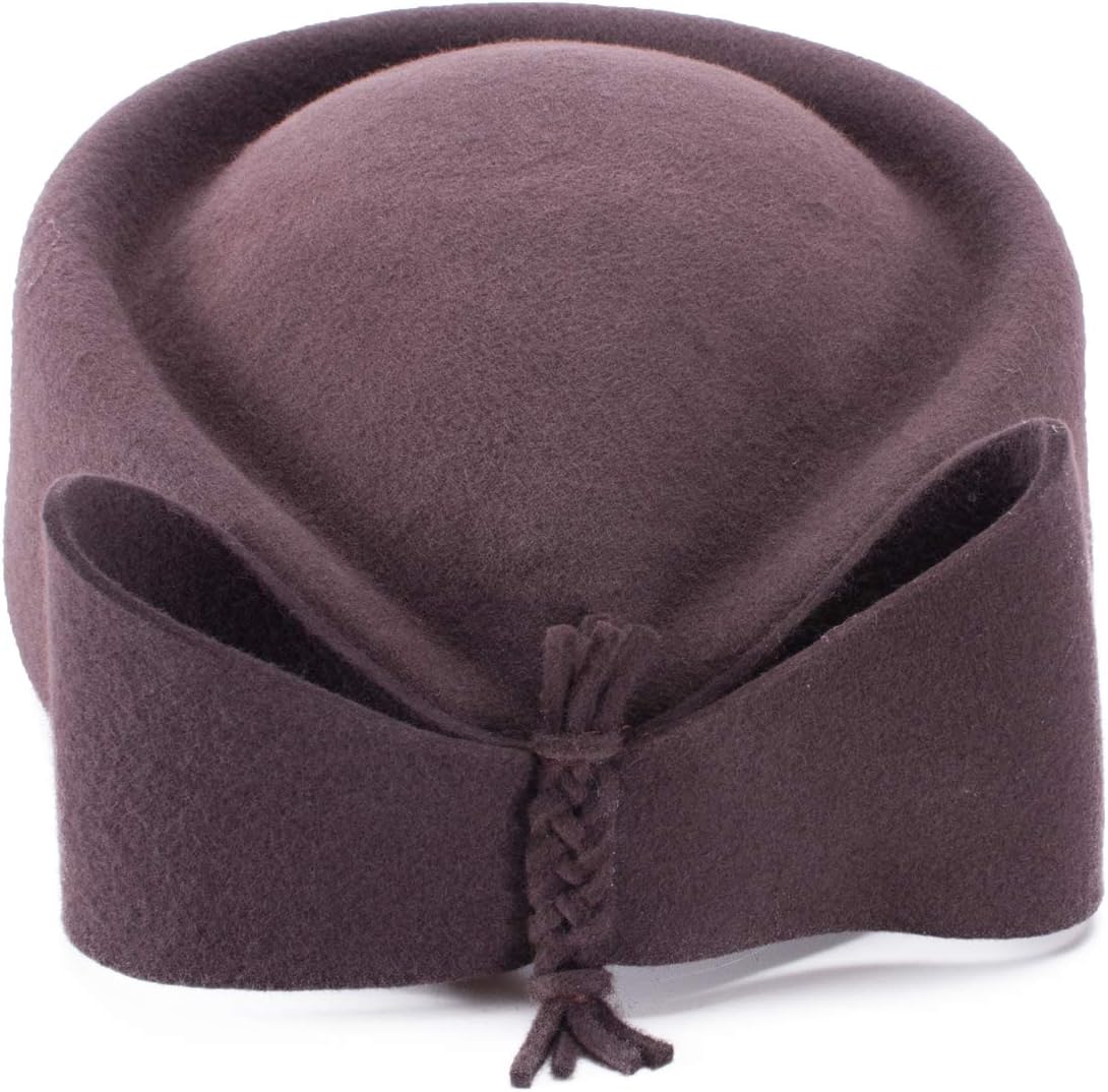 LawlietLadies Teardrop Fascinator Wool Pillbox Hat Formal Racing Bowknot Dress Hat for Women
