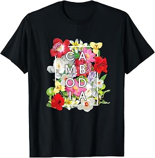Flowers of Cambodia Word Art - Khmer Pride T-Shirt