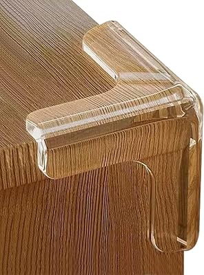 QUALIFT 8pc Transparent Table Corners Edge Protector - Durable, T-Shaped Baby Proofing for Safety Against Sharp Furnitur